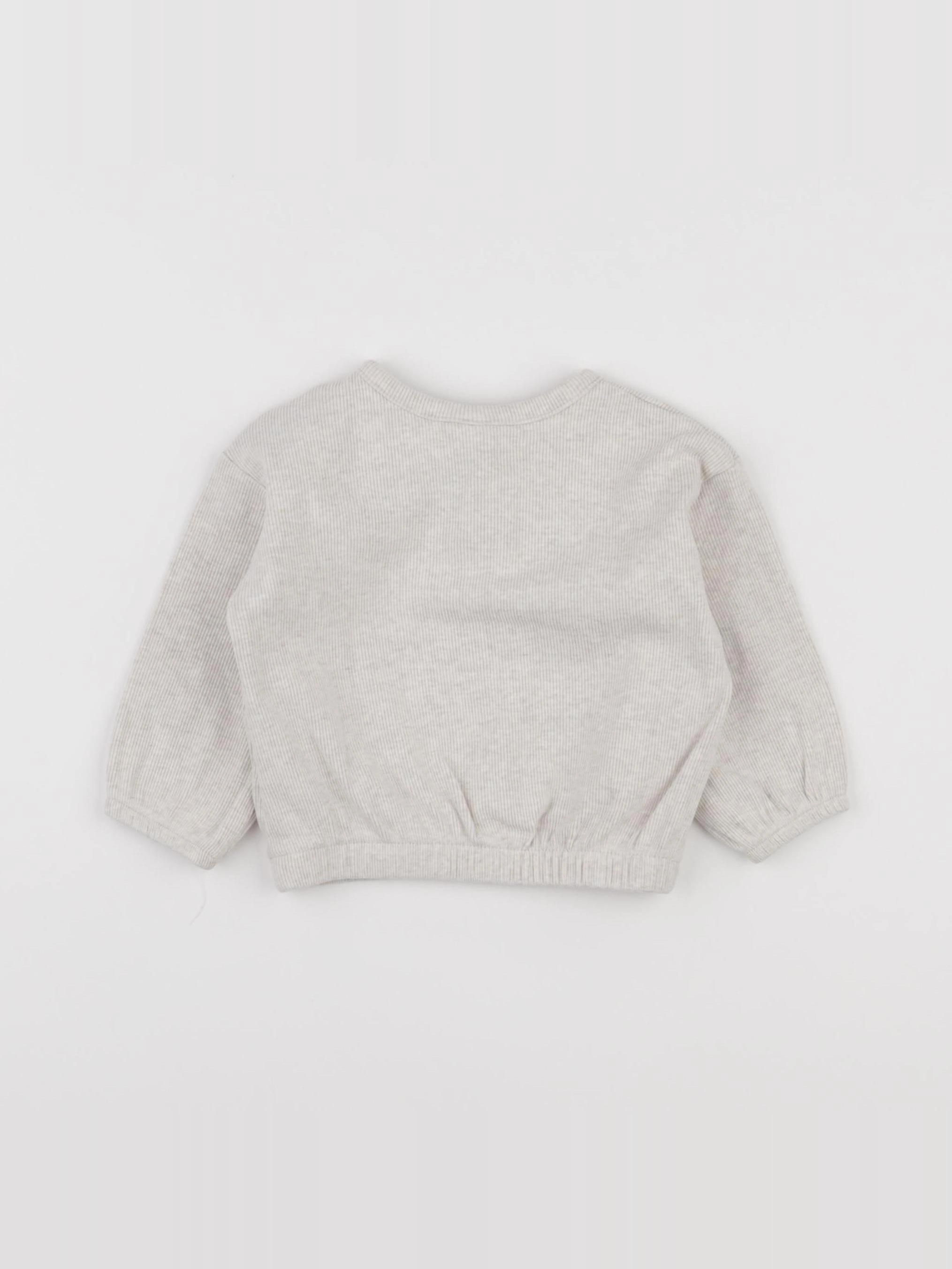 H&M - sweat beige - 6/9 mois