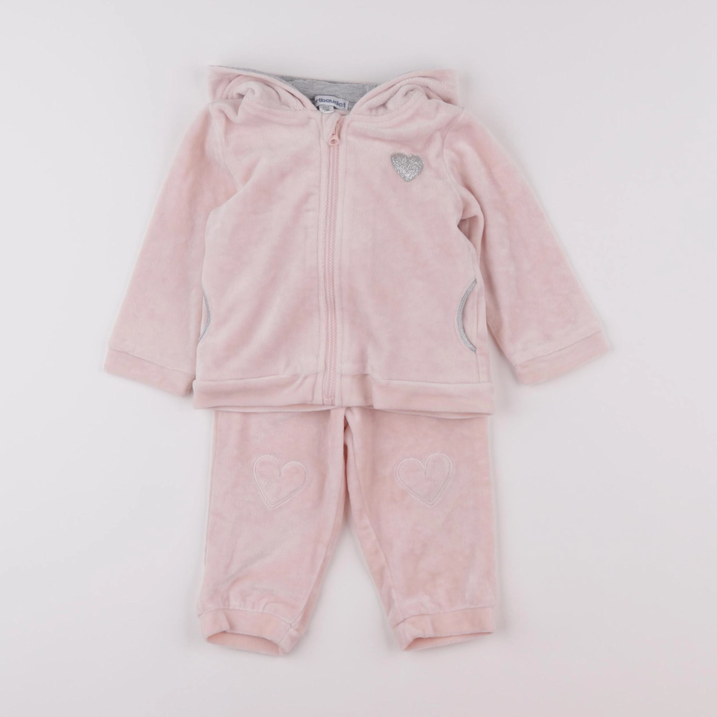 Vertbaudet - ensemble rose - 12 mois
