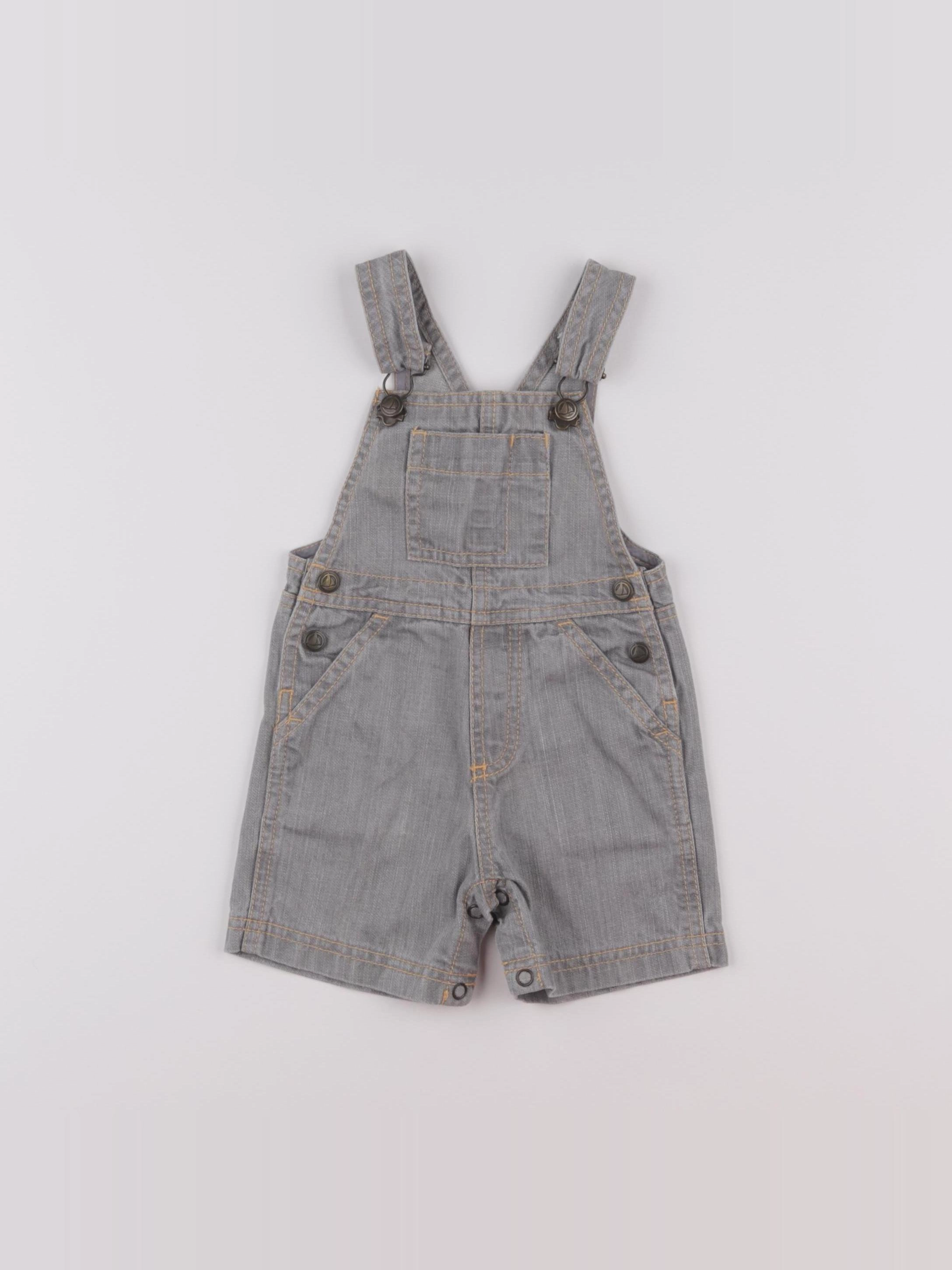 Petit Bateau - salopette gris - 6 mois