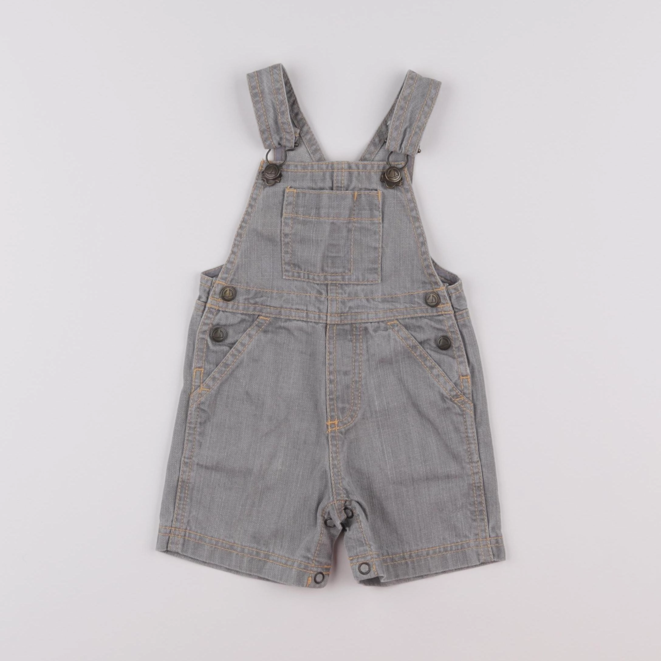 Petit Bateau - salopette gris - 6 mois