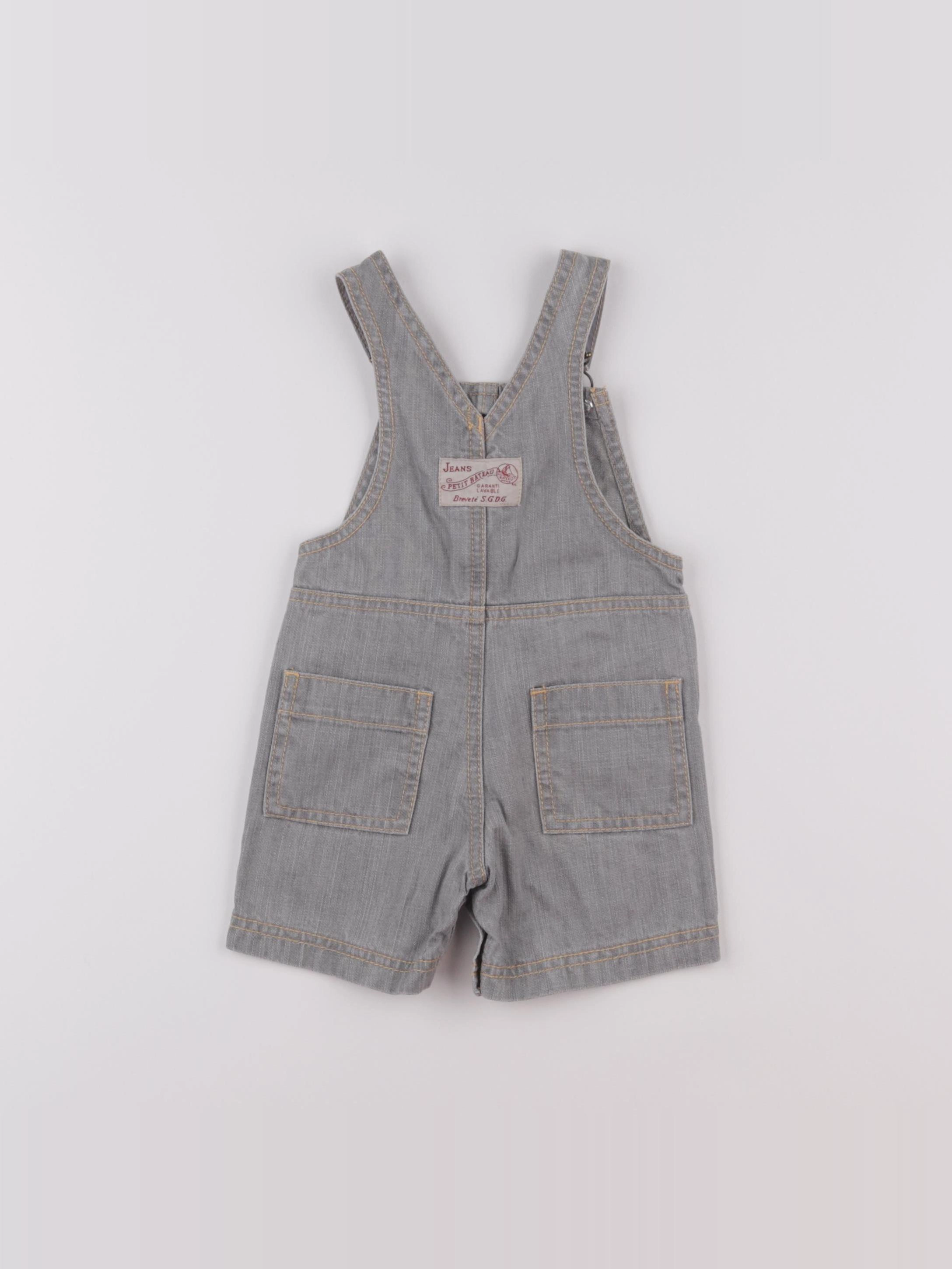 Petit Bateau - salopette gris - 6 mois