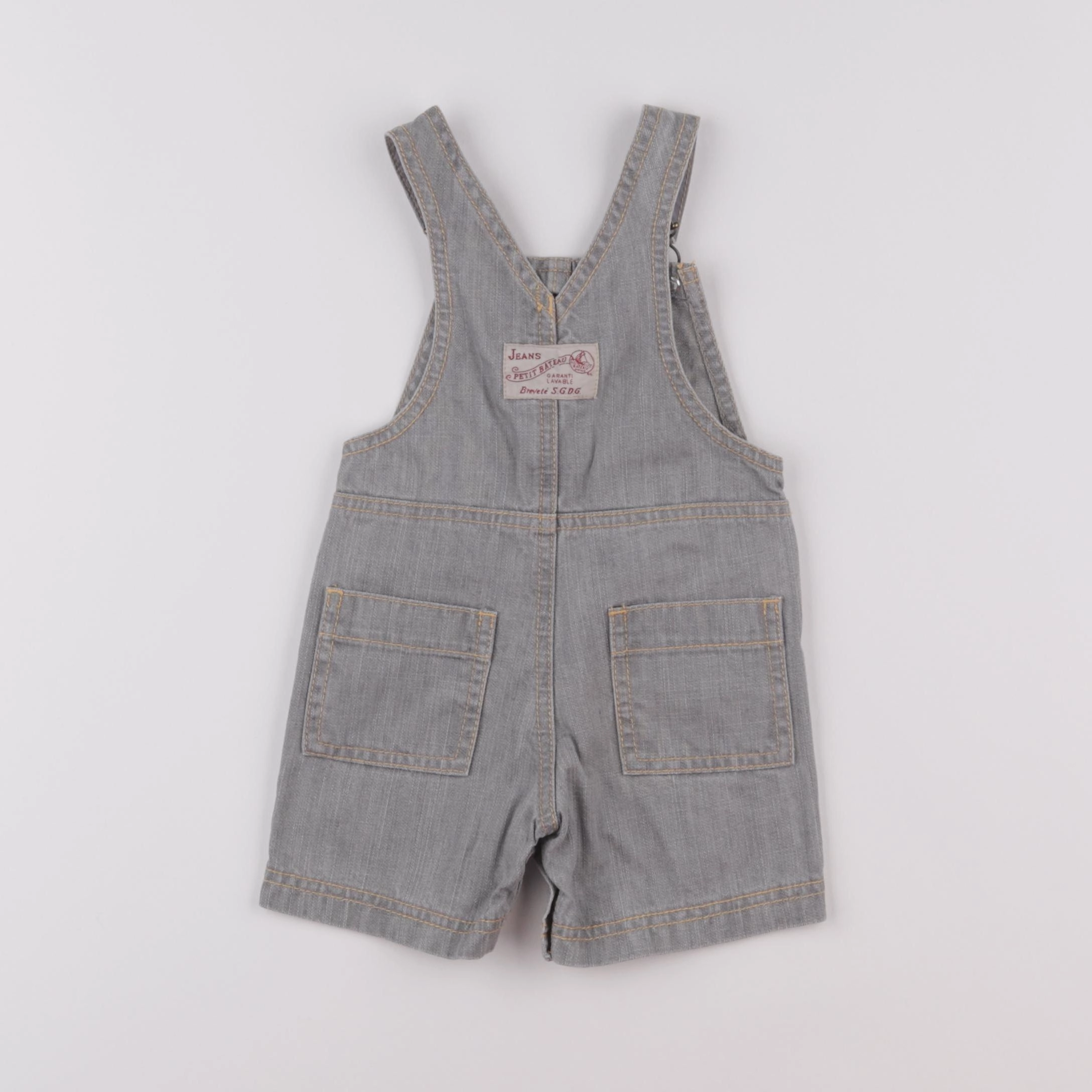 Petit Bateau - salopette gris - 6 mois