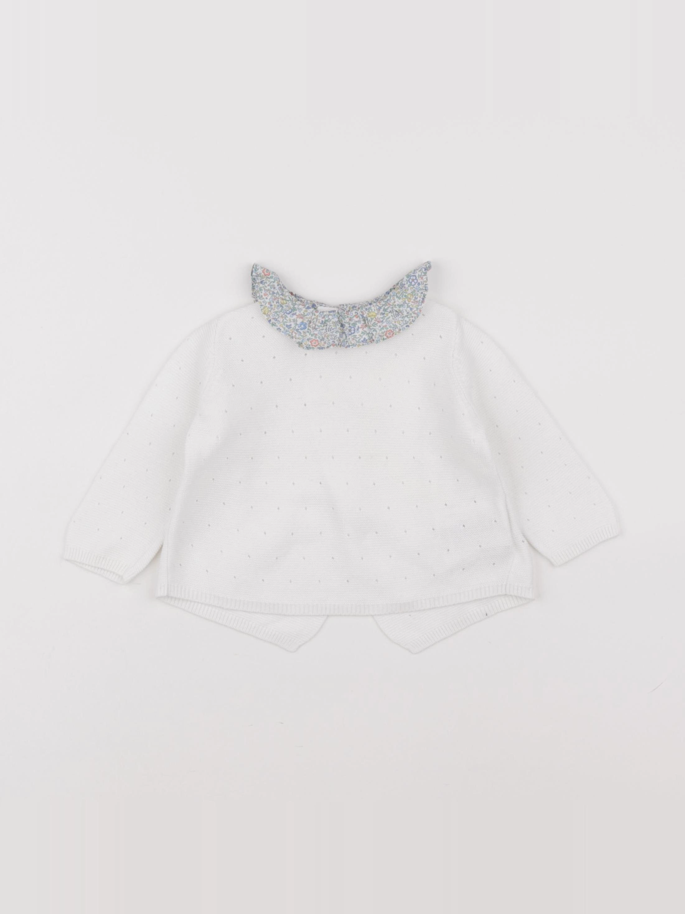 Cyrillus - pull blanc - 6 mois