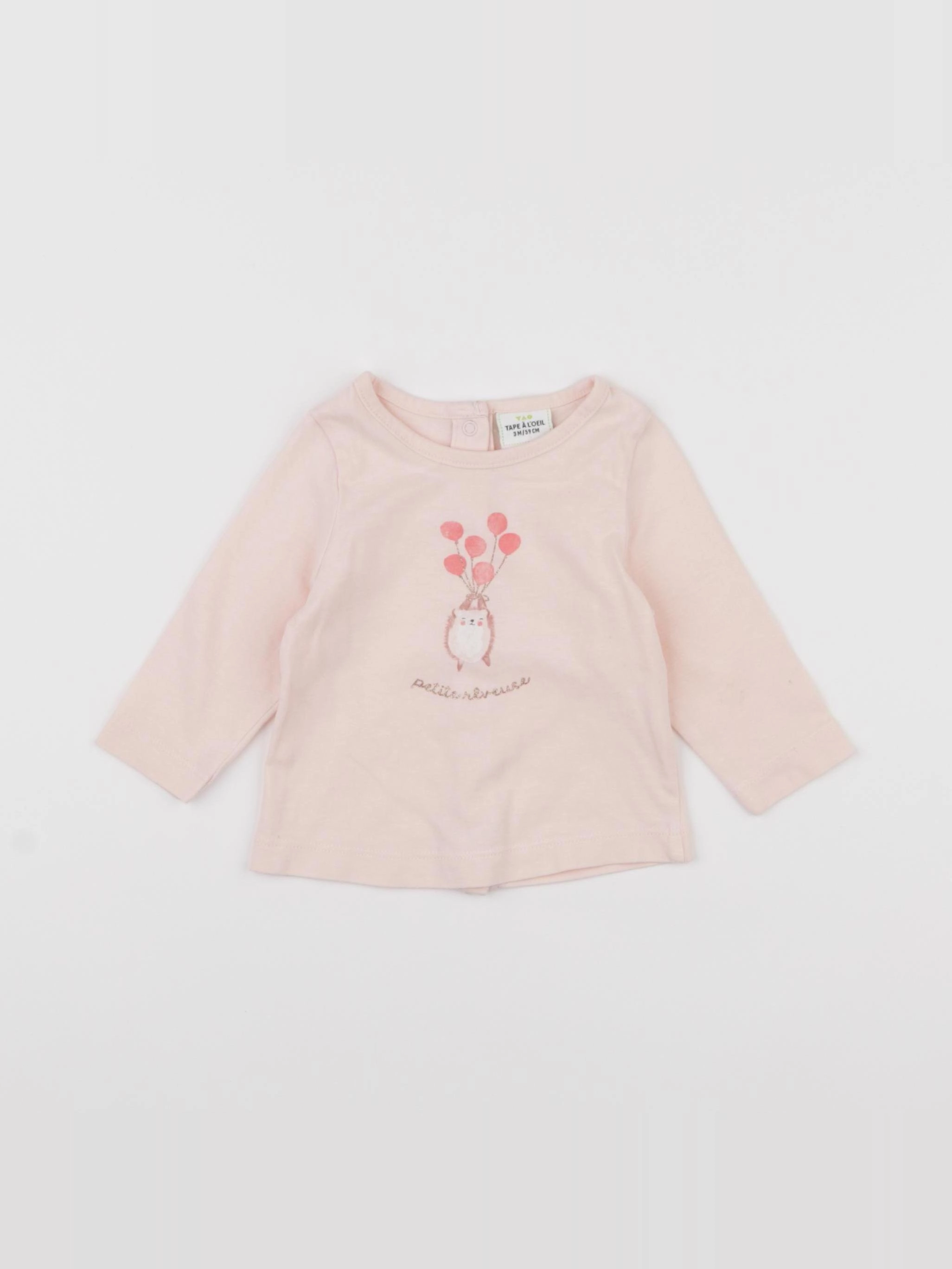 Tape à l'oeil - tee-shirt rose - 3 mois
