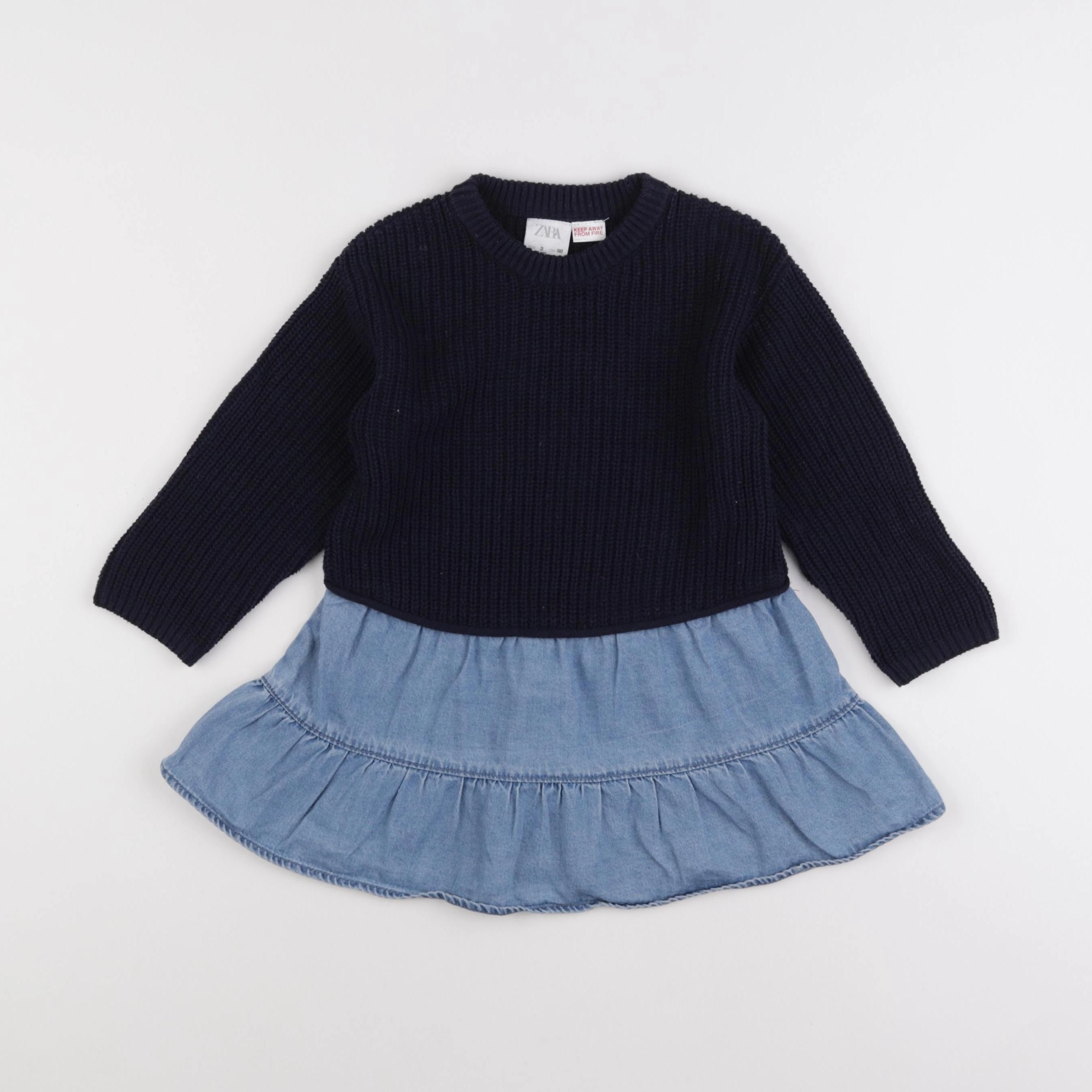 Zara - robe bleu - 3 ans