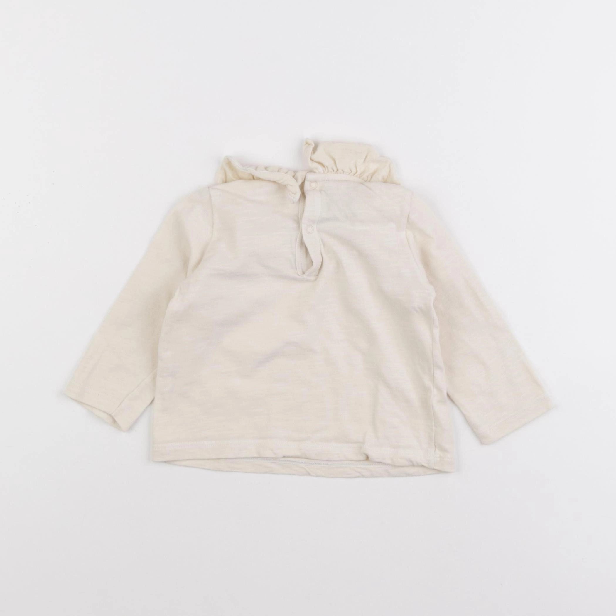 Petit Bateau - tee-shirt beige - 12 mois
