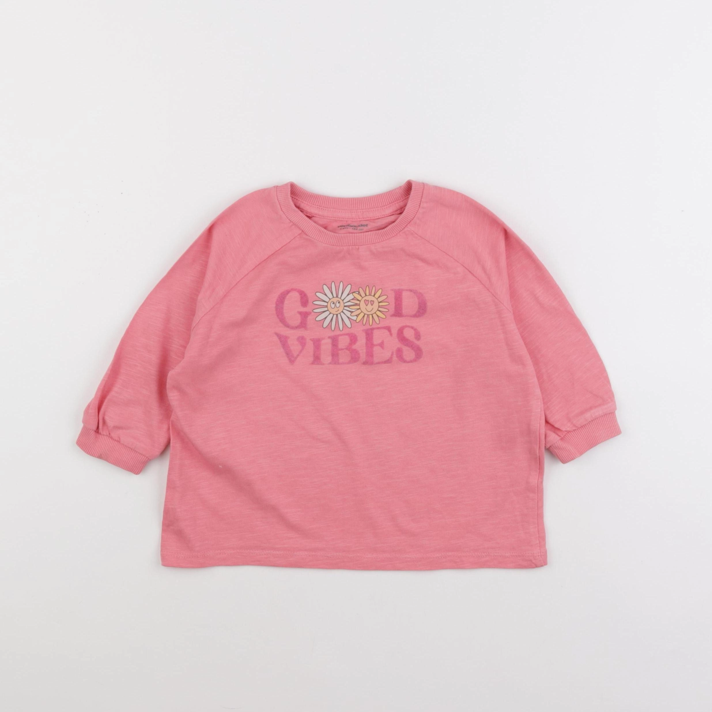 Vertbaudet - tee-shirt rose - 4 ans