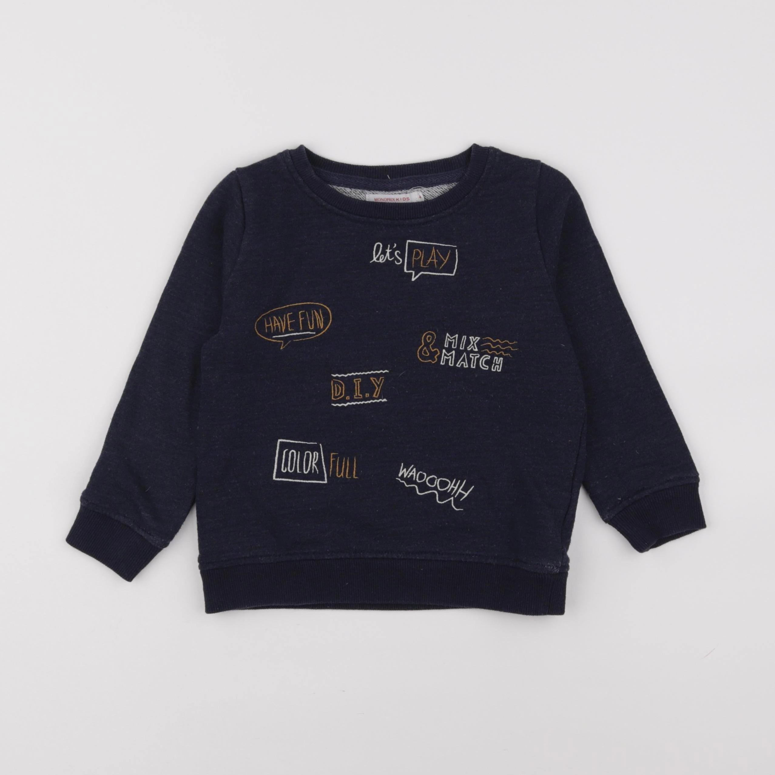 Monoprix - sweat bleu - 4 ans