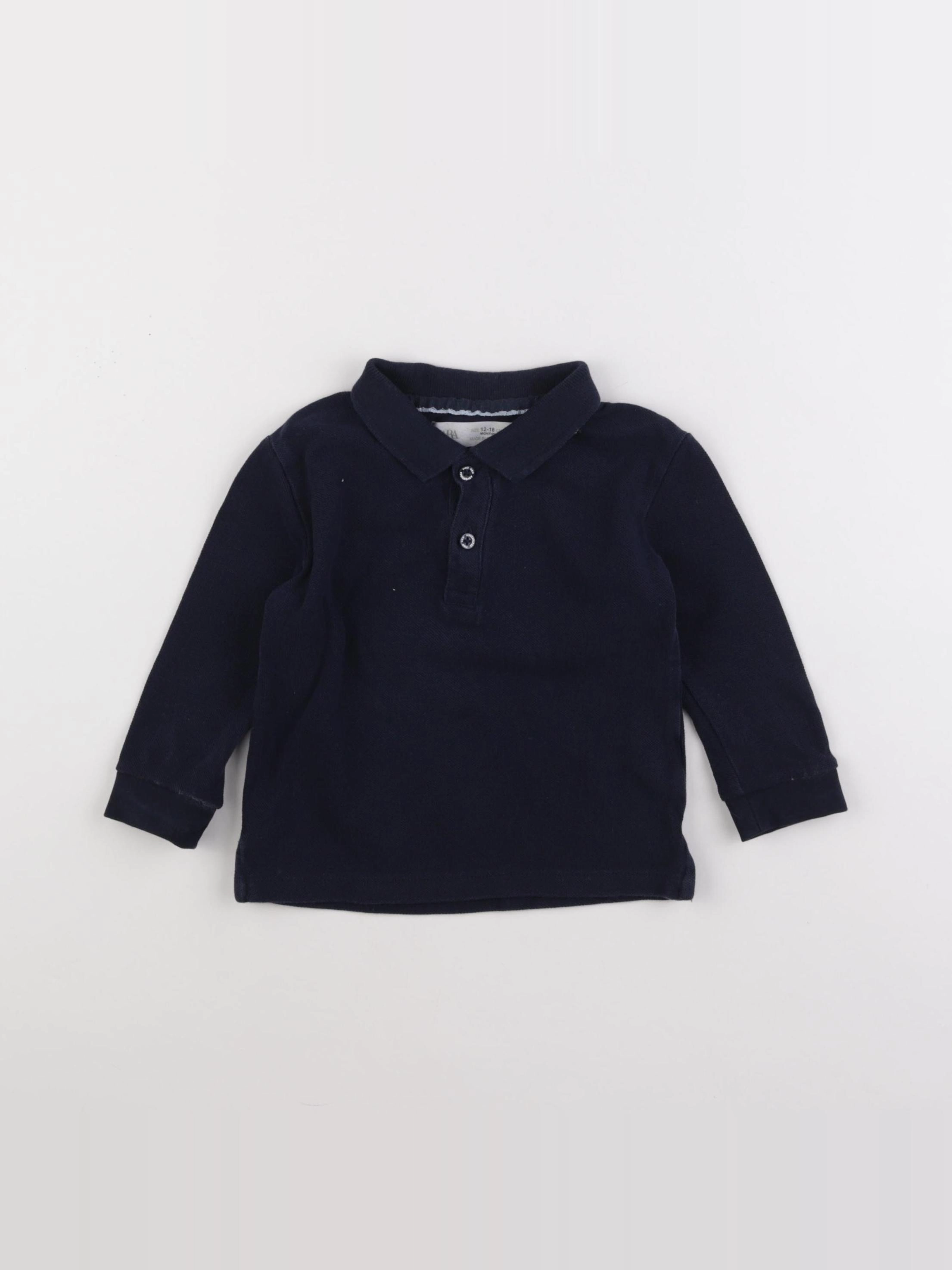 Zara - polo bleu - 12/18 mois