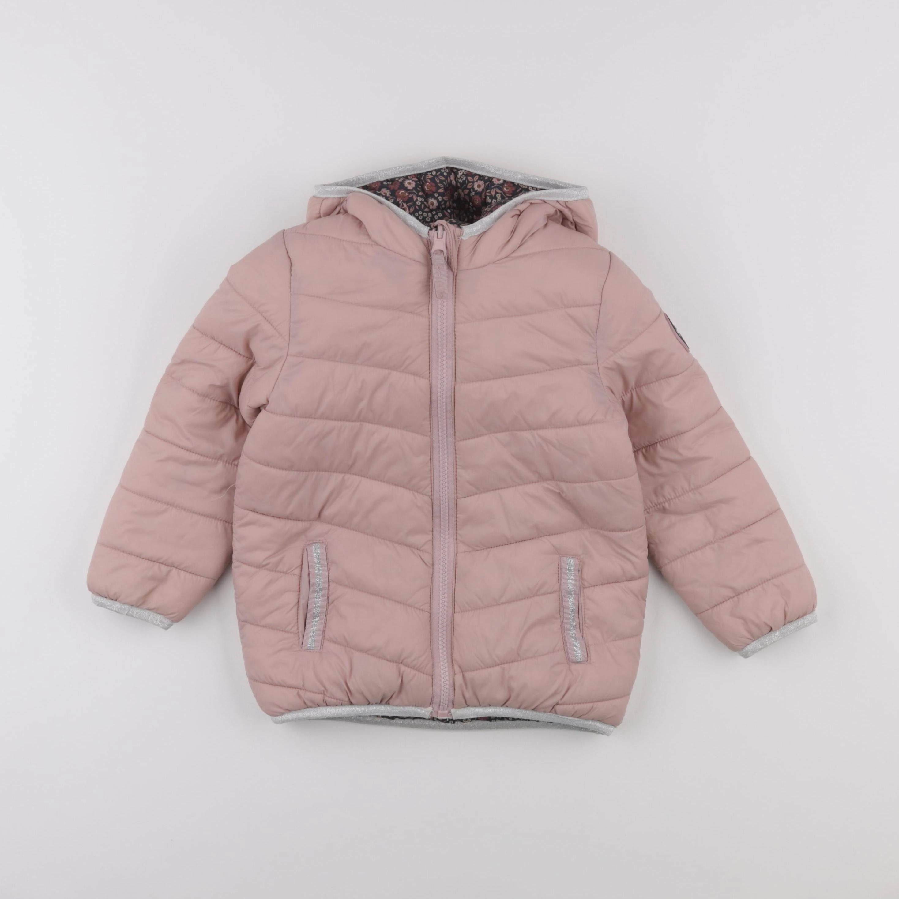 Vertbaudet - doudoune réversible rose - 5 ans