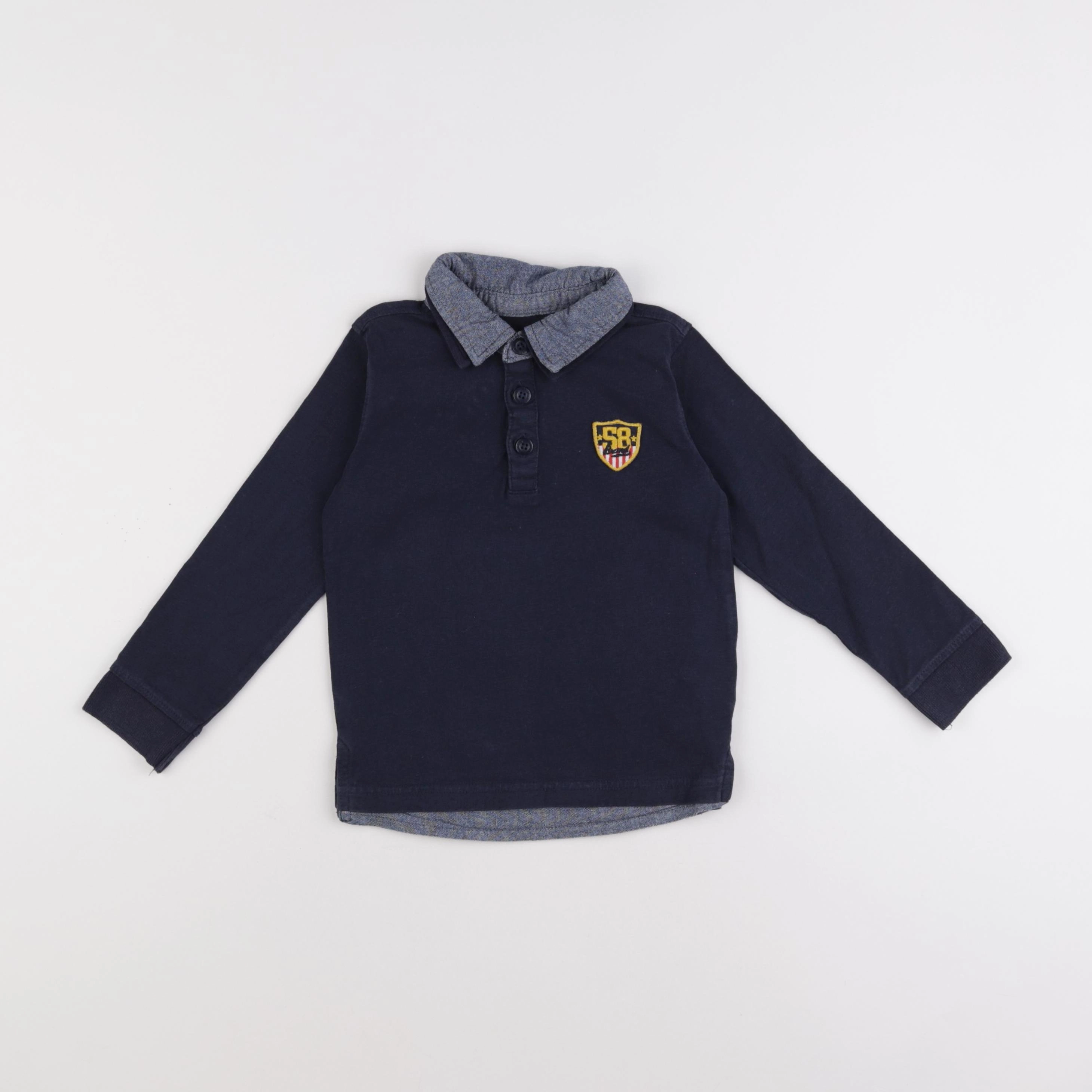 Vertbaudet - polo bleu - 4 ans