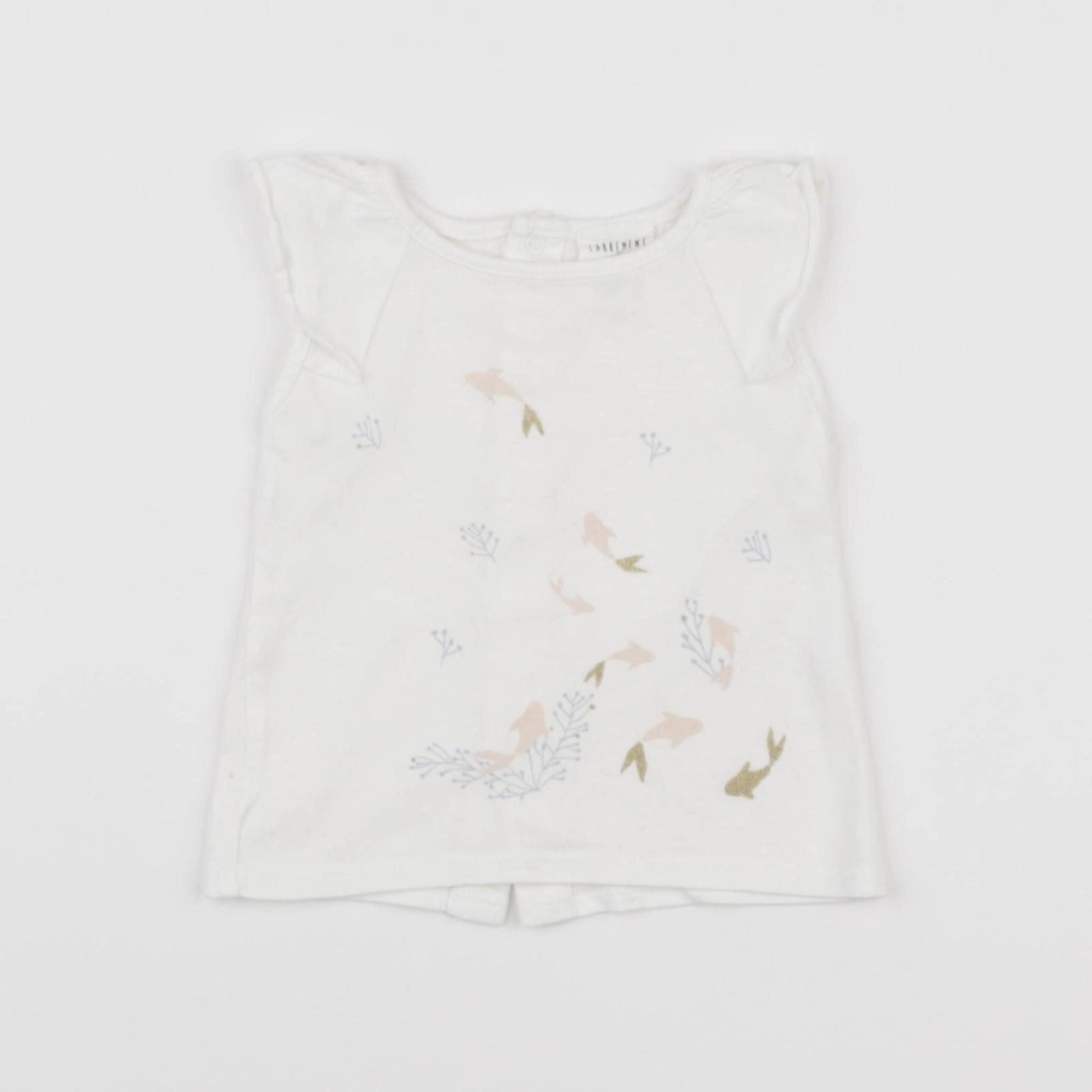 Carrément Beau - tee-shirt blanc - 6 mois