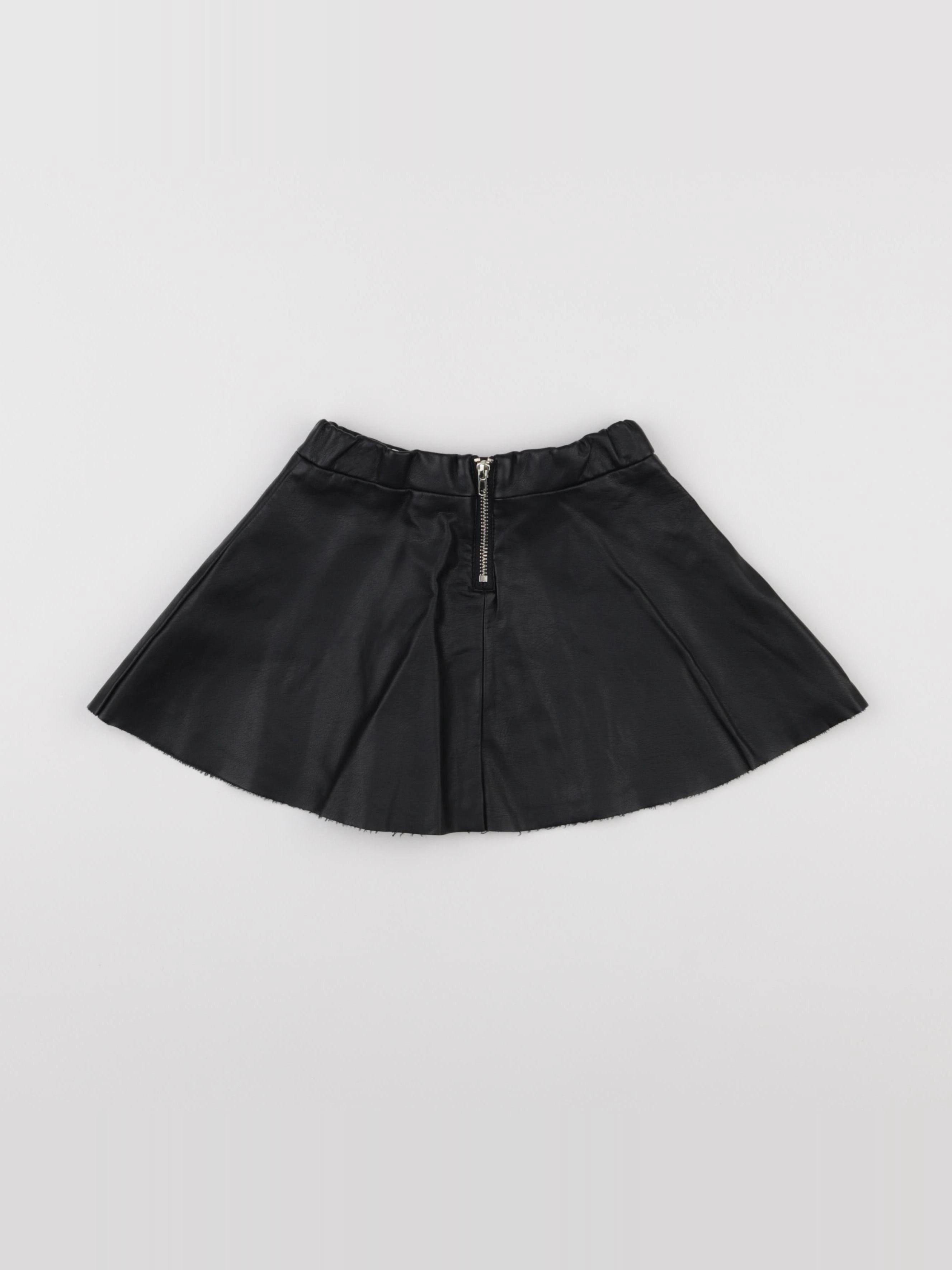 H&M - jupe simili cuir noir - 3/4 ans
