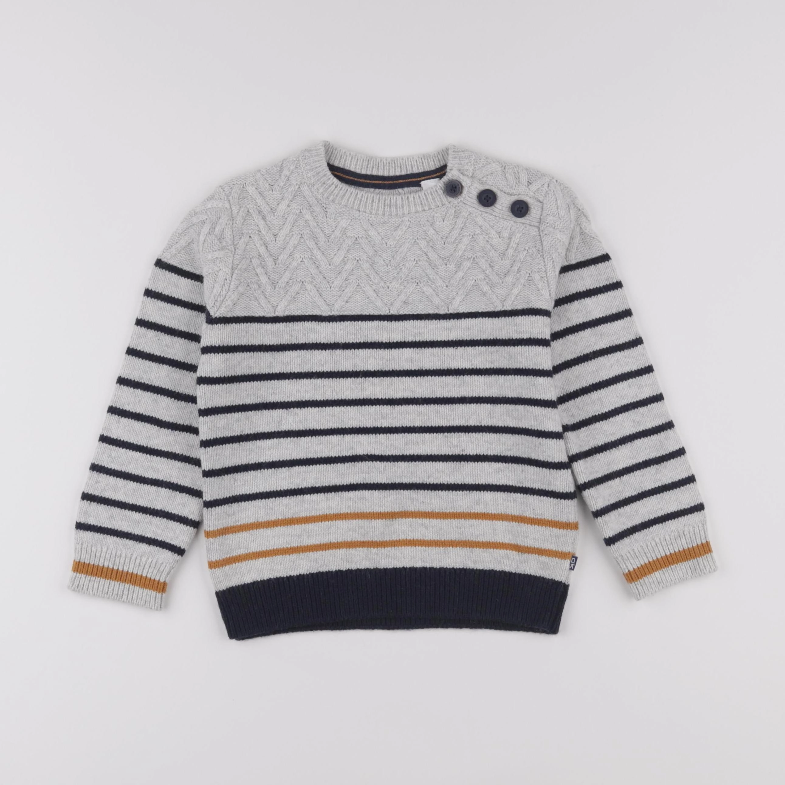 Okaidi - pull gris - 4 ans
