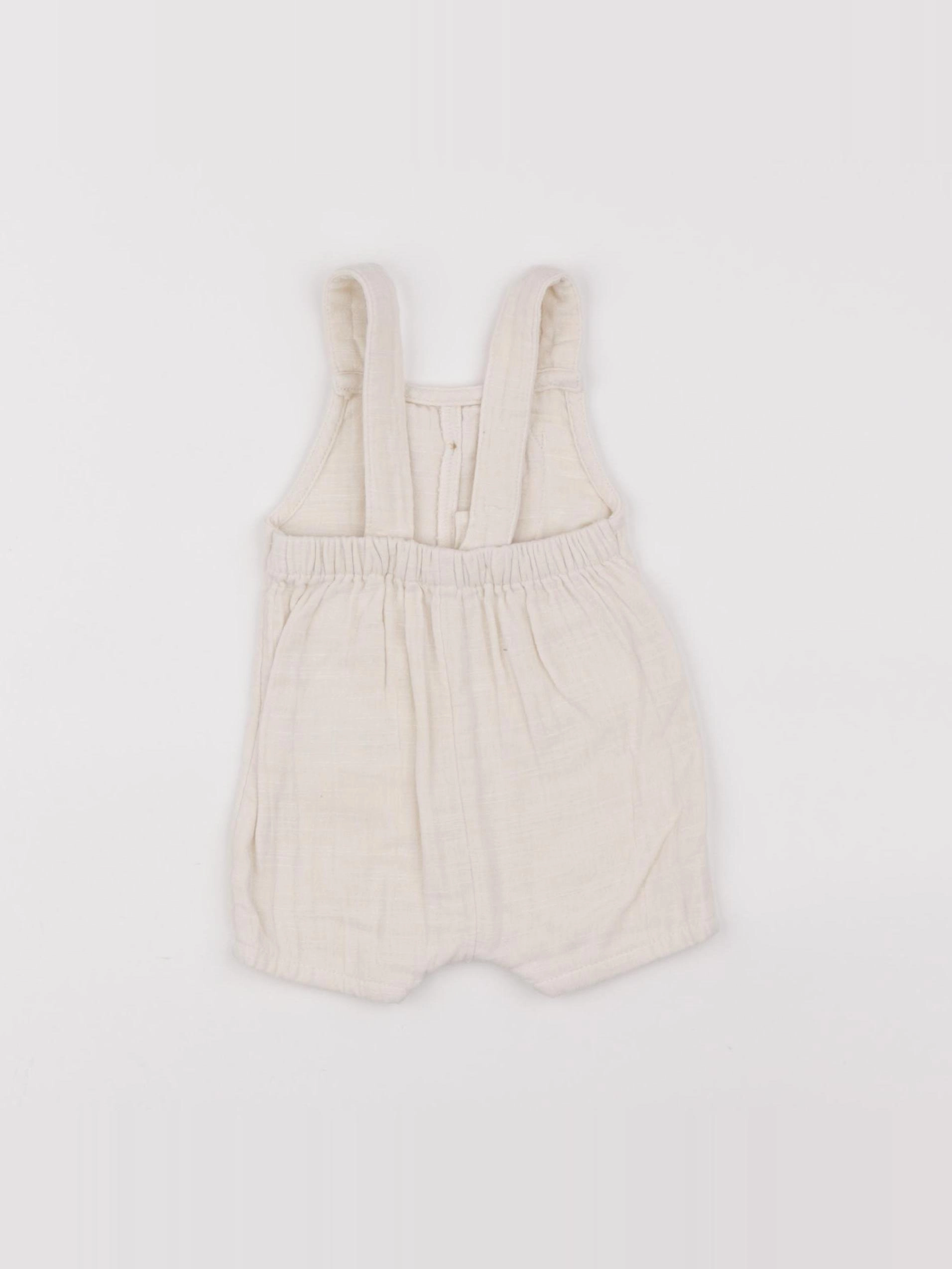 Vertbaudet - salopette beige - 6 mois