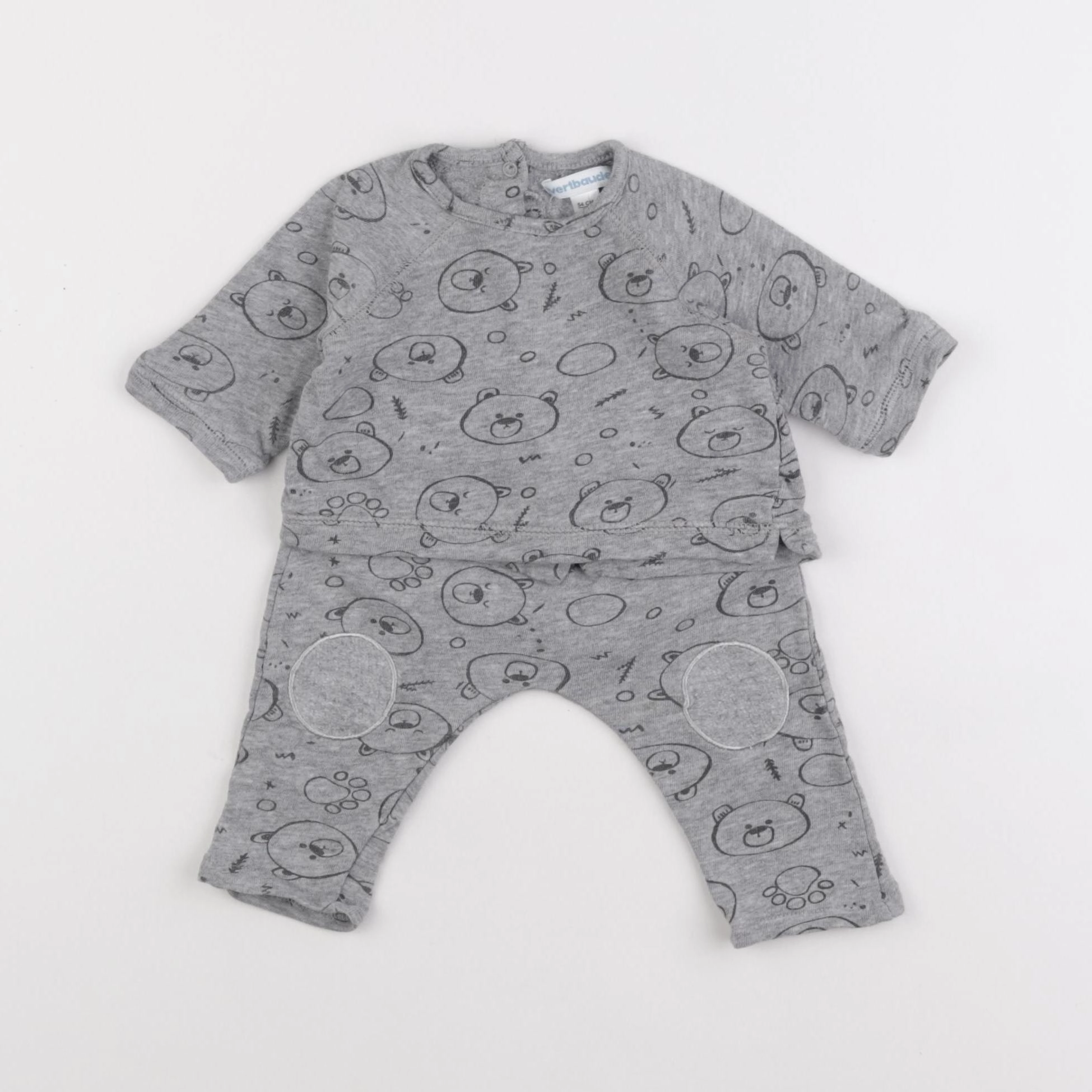 Vertbaudet - ensemble gris - 1 mois