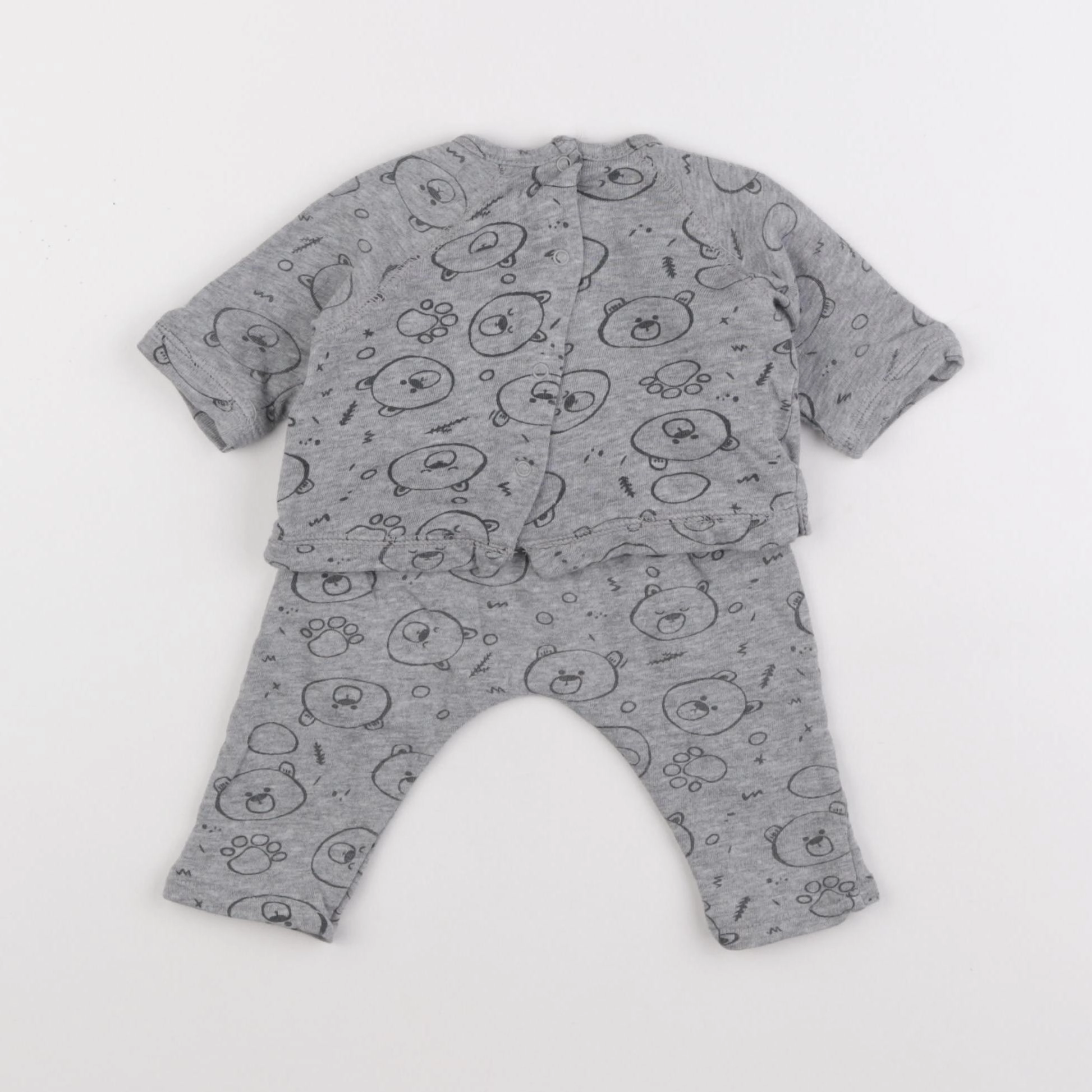 Vertbaudet - ensemble gris - 1 mois
