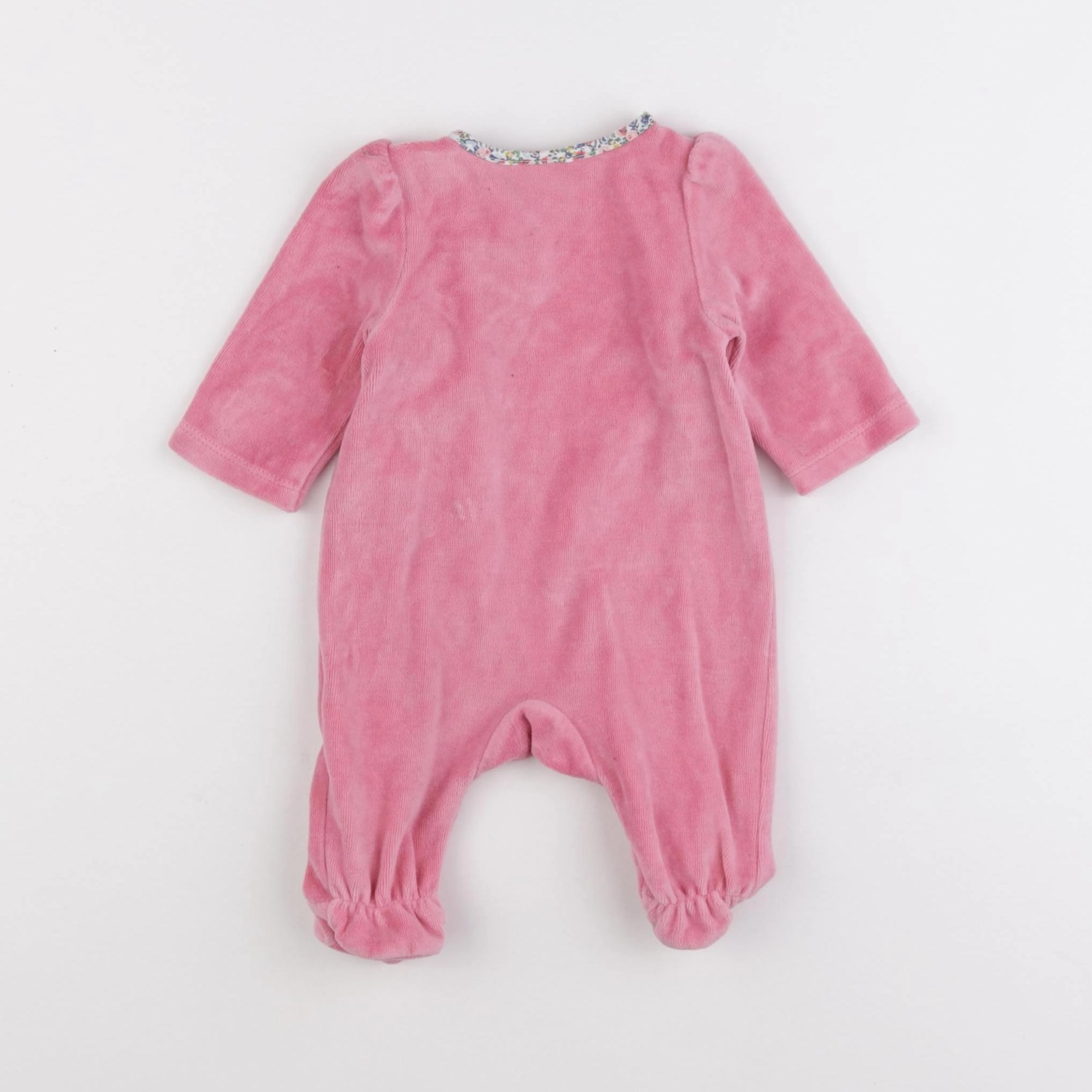 Tape à l'oeil - pyjama velours rose - 1 mois