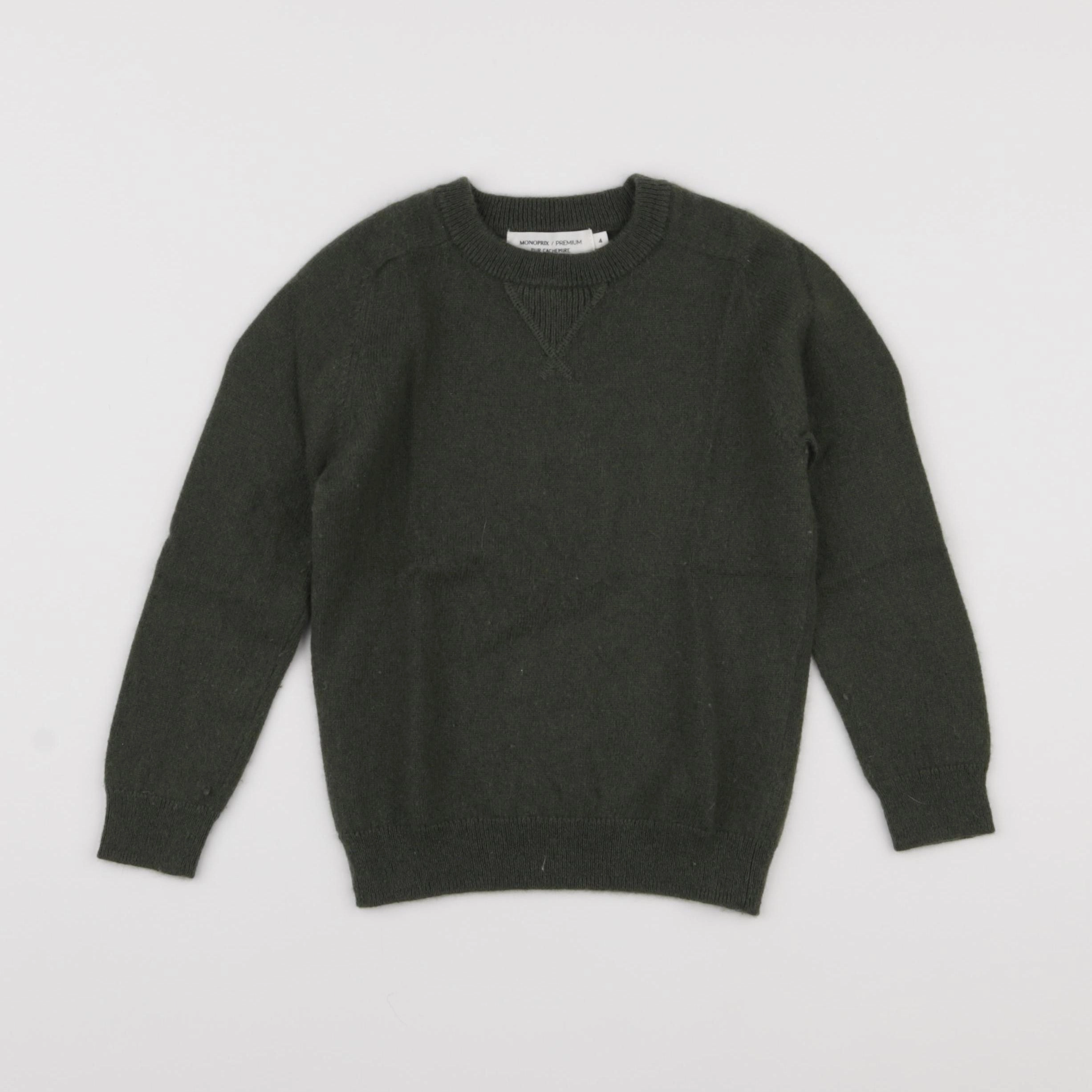 Monoprix - pull vert - 4 ans