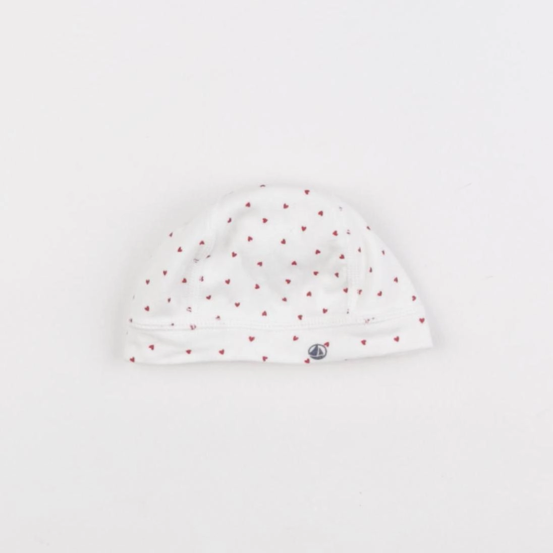 Petit Bateau - bonnet blanc, rouge - 1 mois