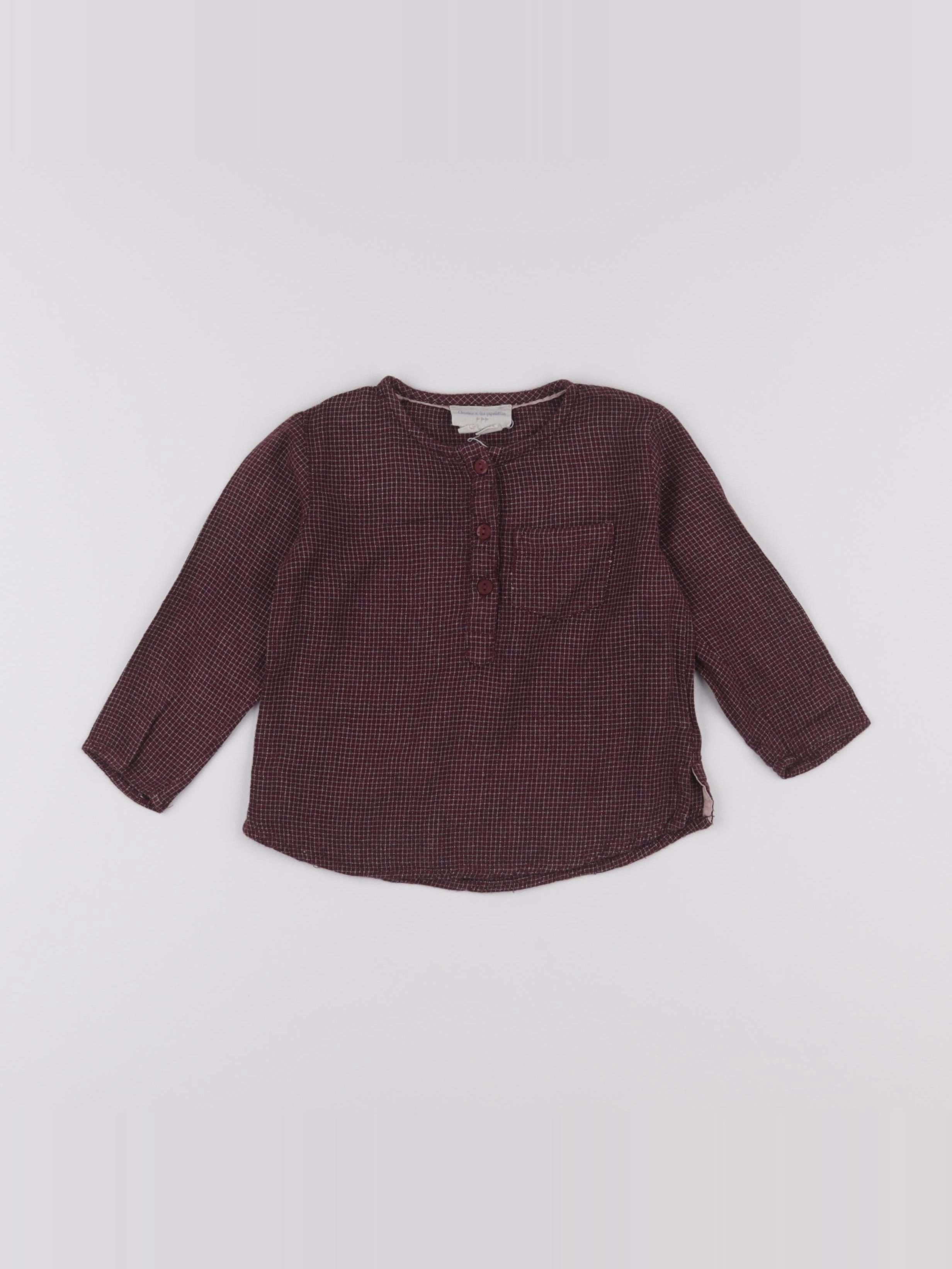 Arsène et les pipelettes - chemise rouge - 18 mois