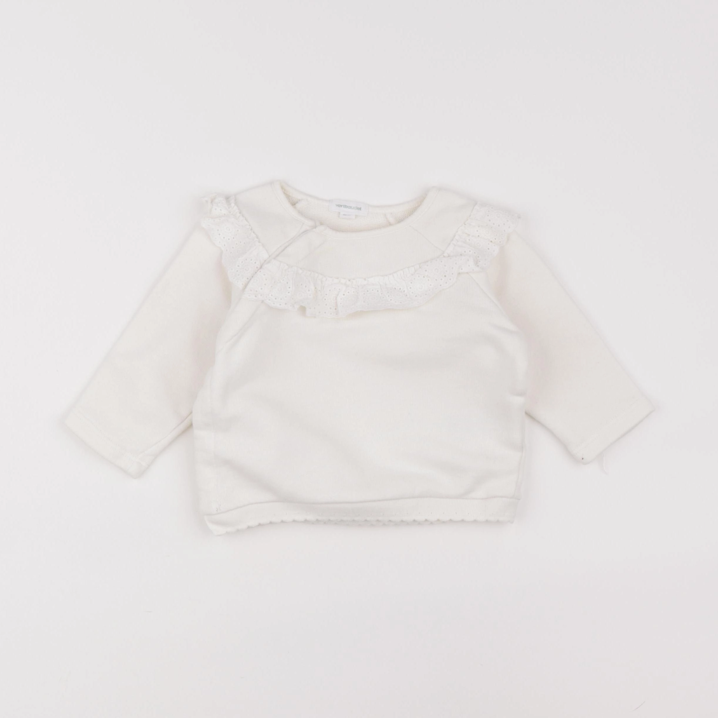 Vertbaudet - sweat blanc - 12 mois