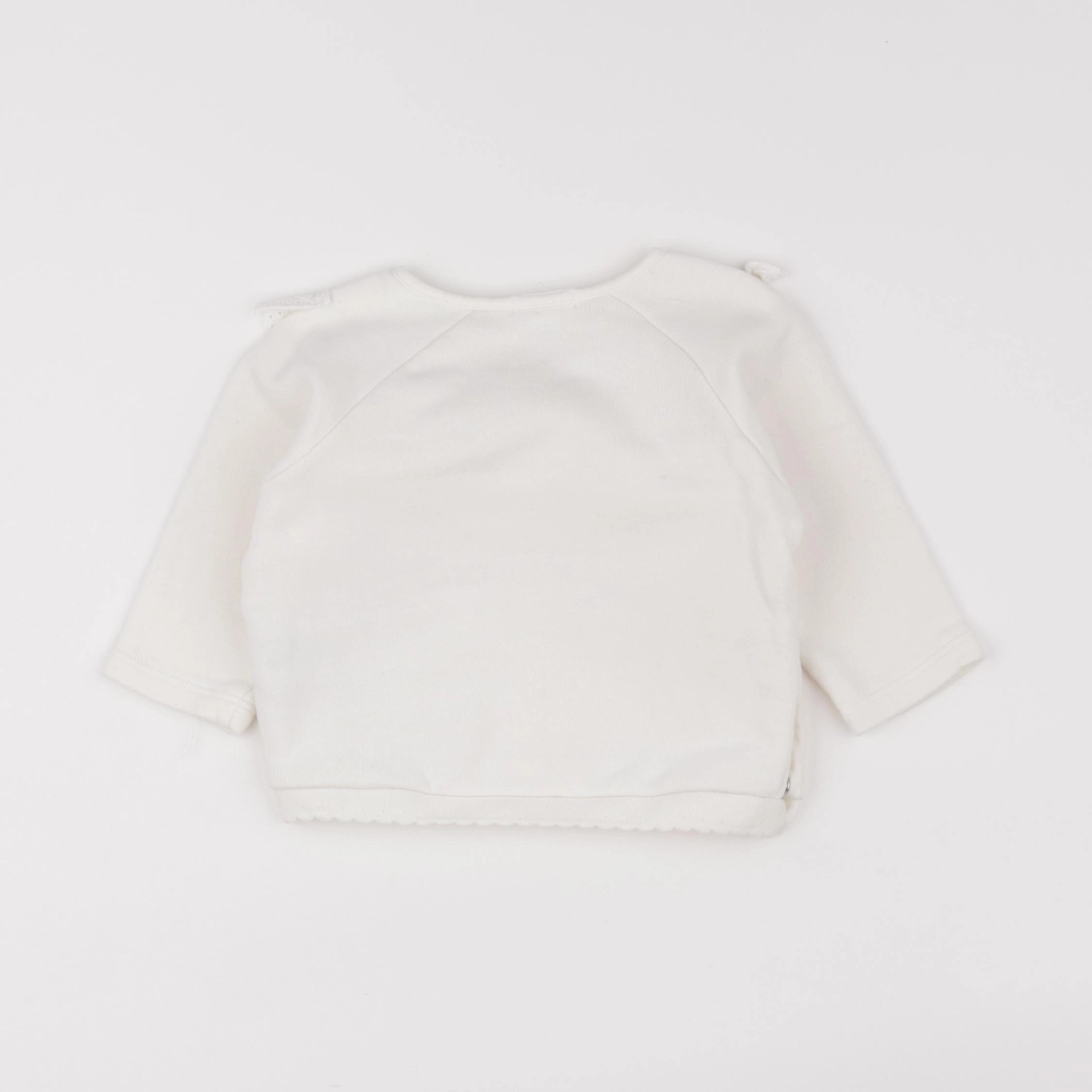 Vertbaudet - sweat blanc - 12 mois