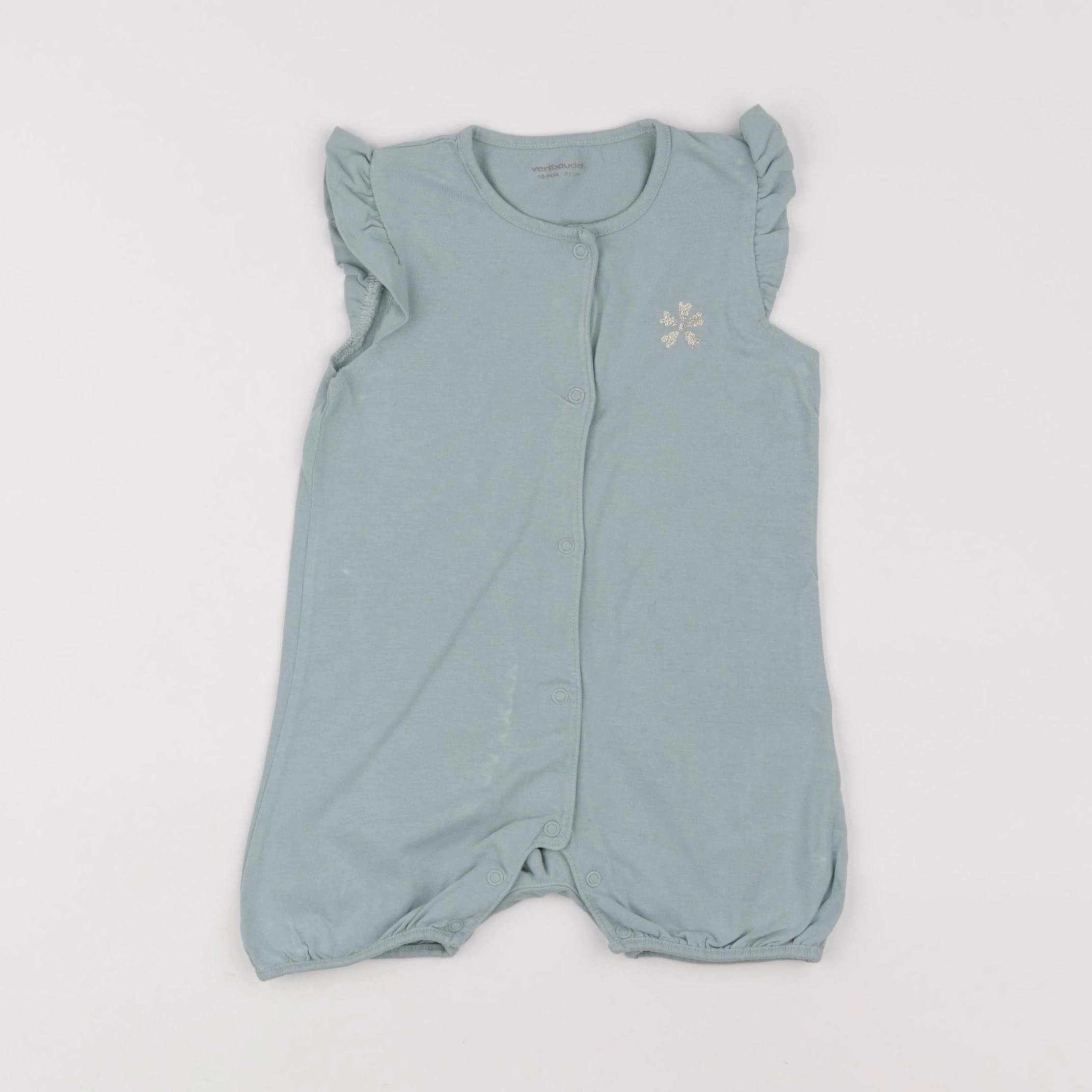 Vertbaudet - pyjama coton vert - 18 mois