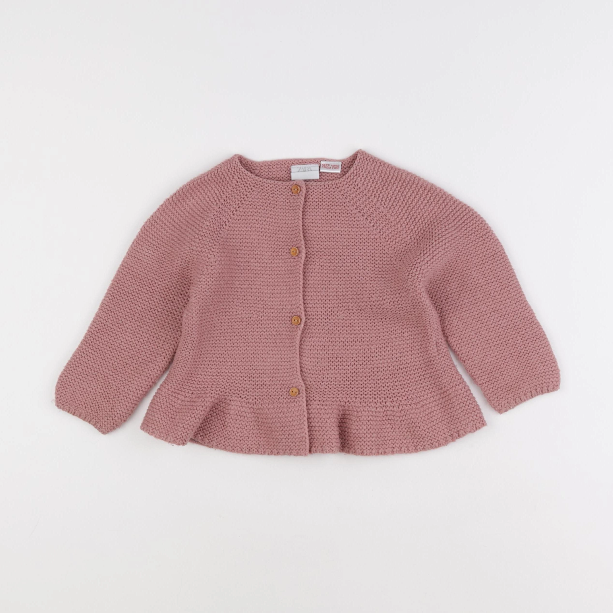Zara - gilet rose - 12/18 mois
