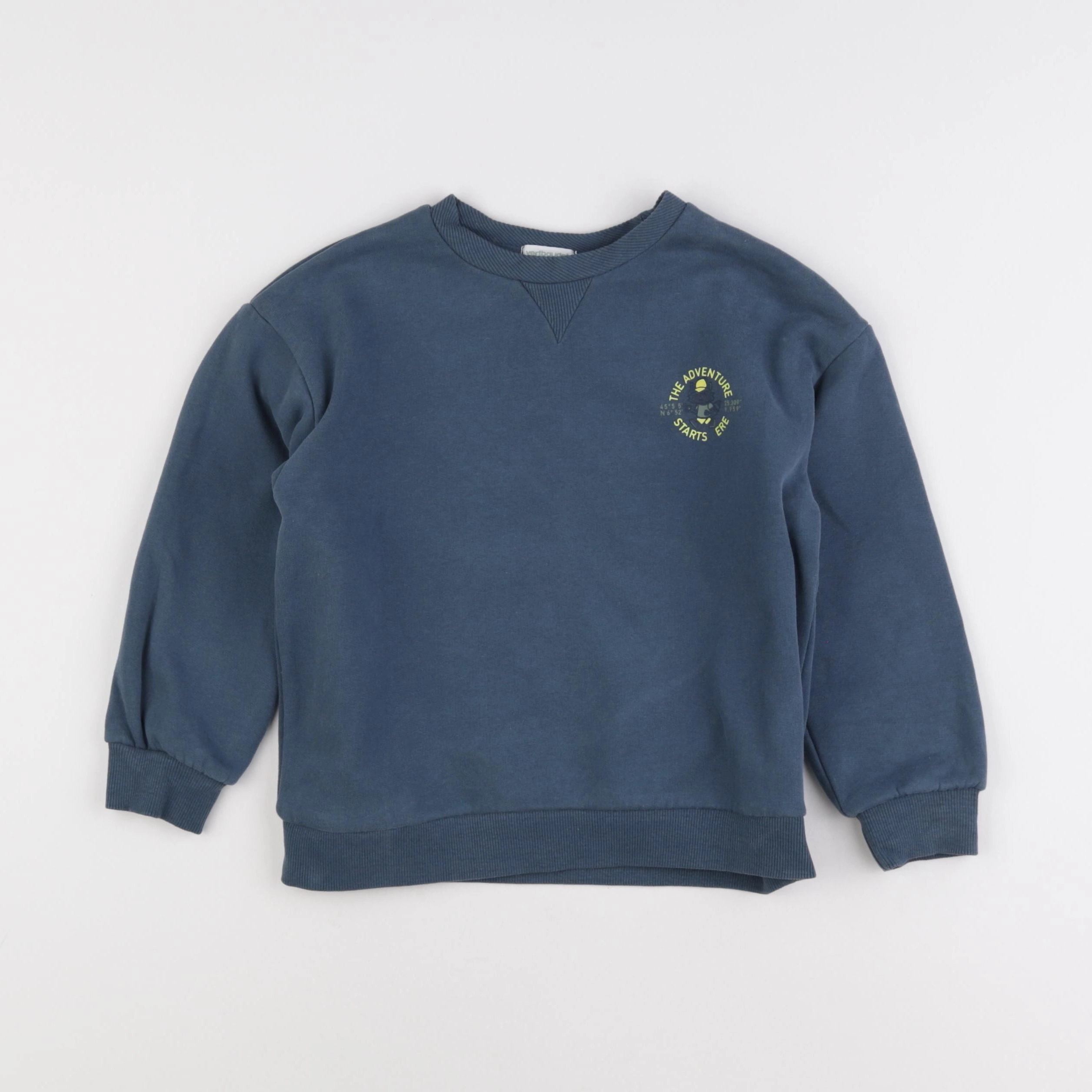 Vertbaudet - sweat imprimé au dos bleu - 6 ans