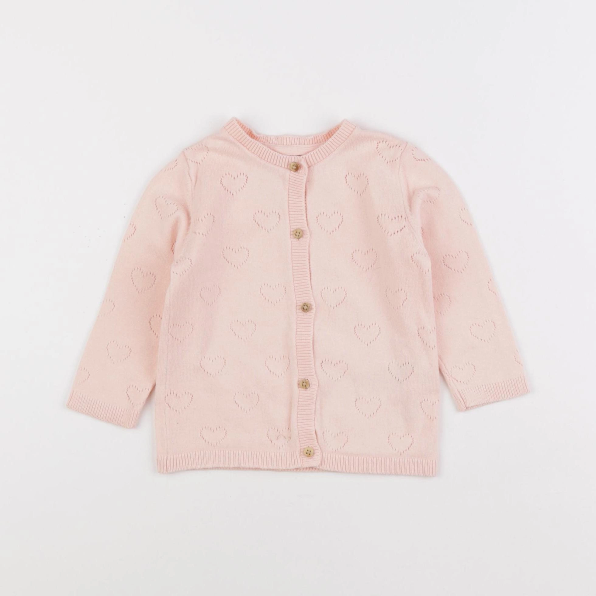 Vertbaudet - gilet rose - 9 mois