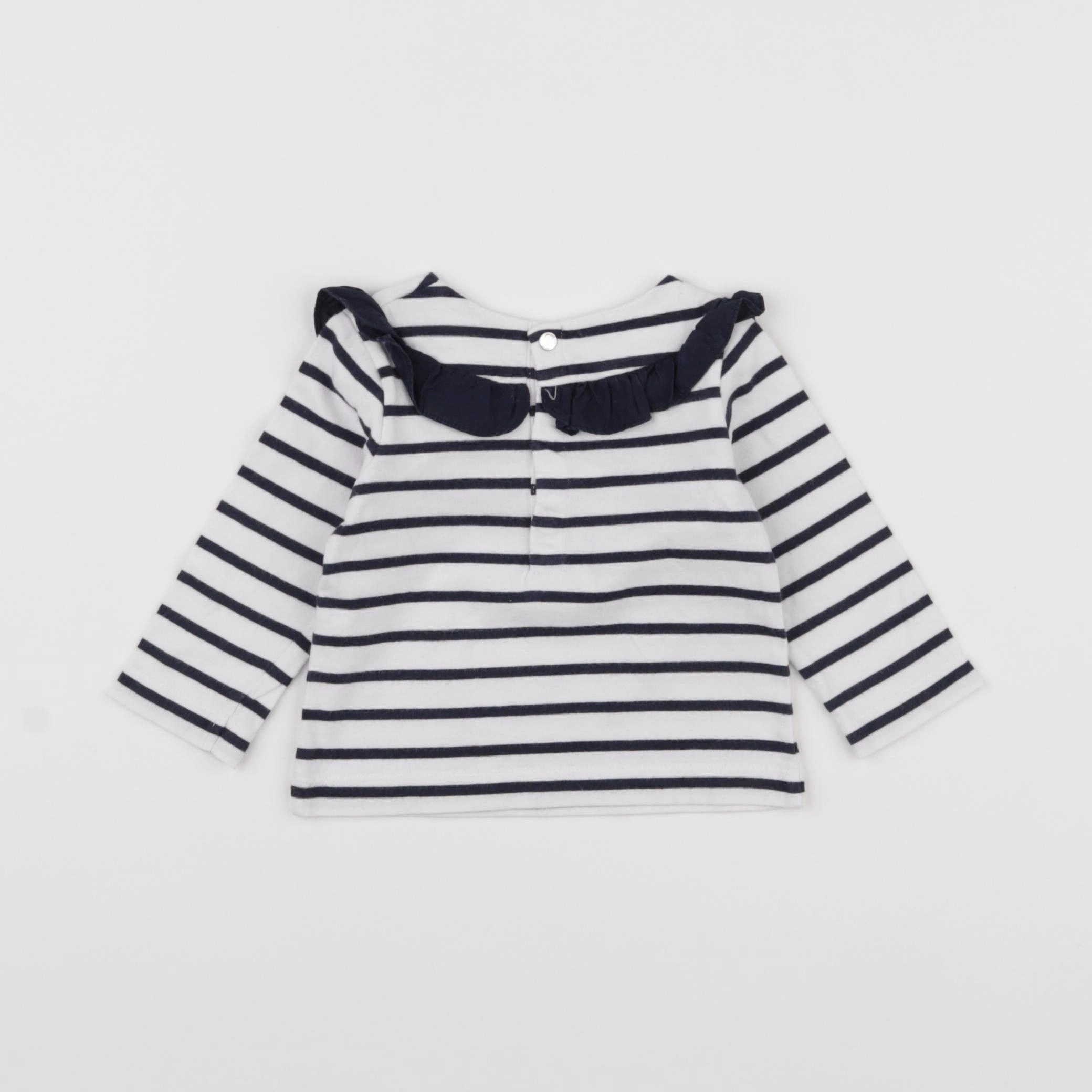 Jacadi - tee-shirt blanc, bleu - 6 mois