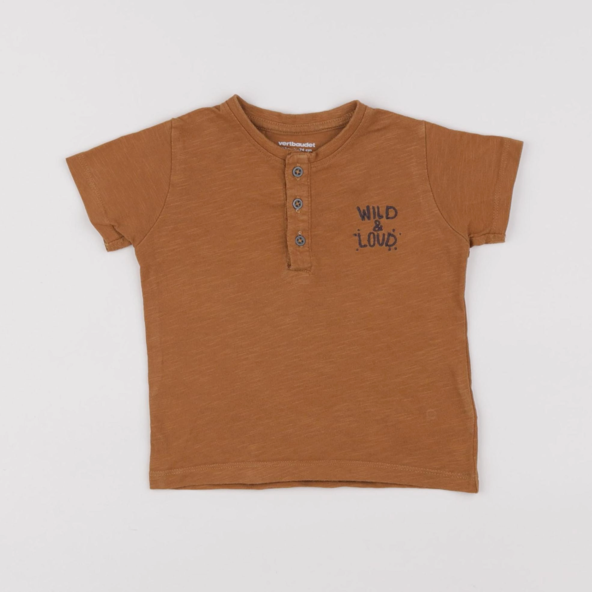Vertbaudet - tee-shirt marron - 12 mois