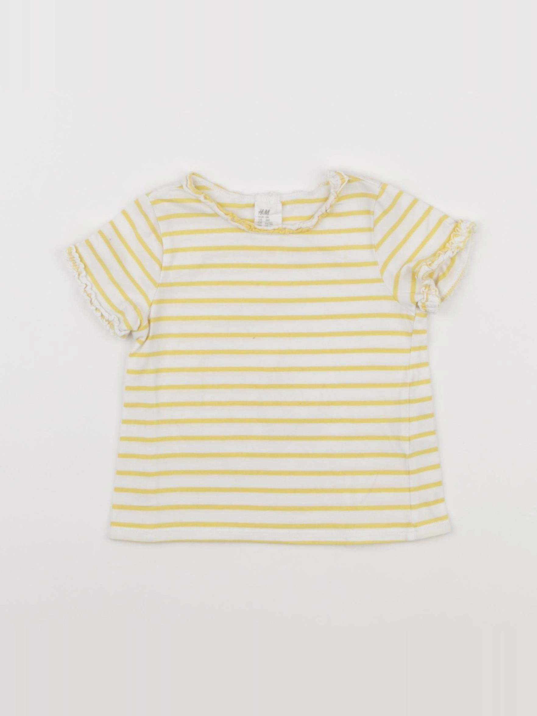 H&M - tee-shirt blanc, jaune - 3/6 mois