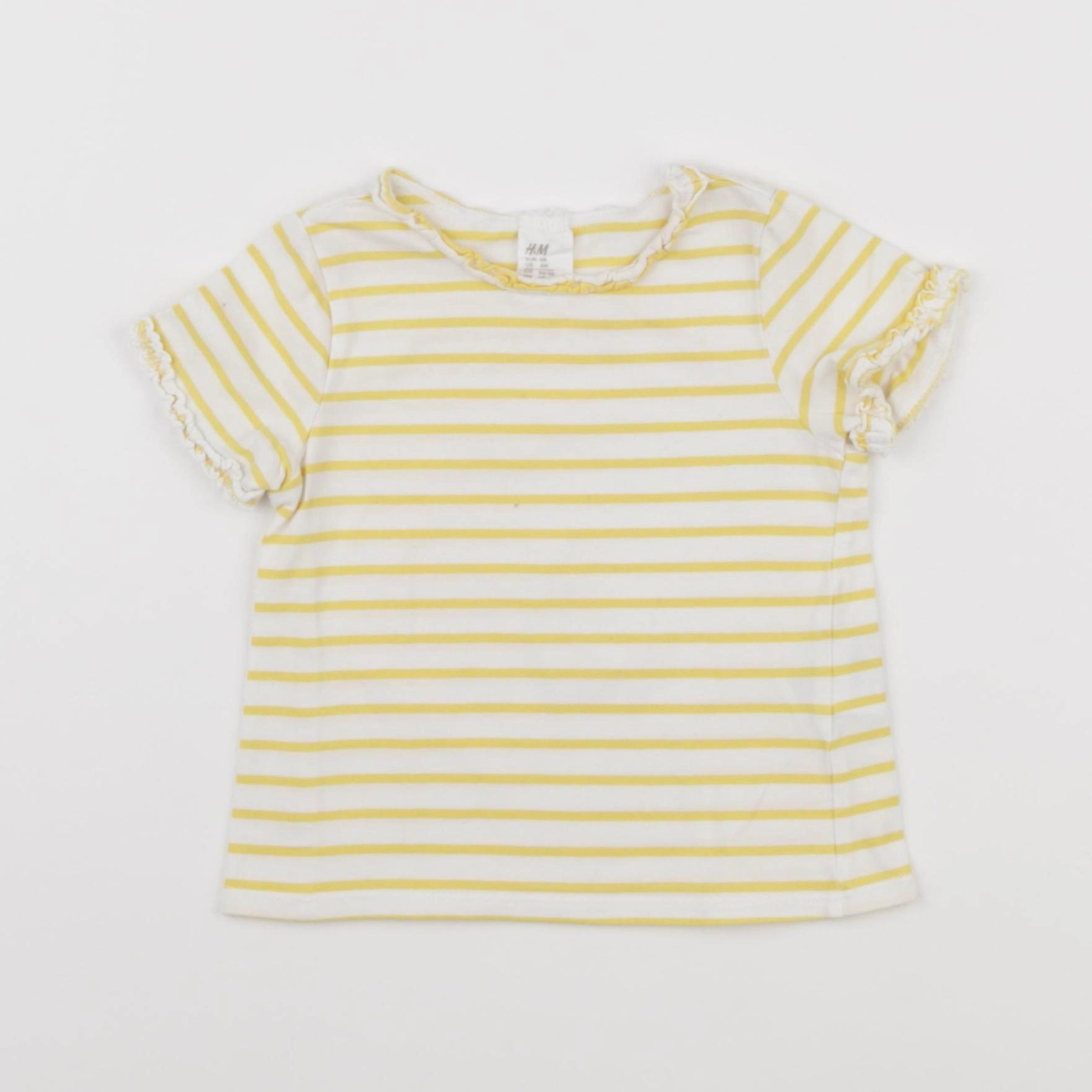 H&M - tee-shirt blanc, jaune - 3/6 mois