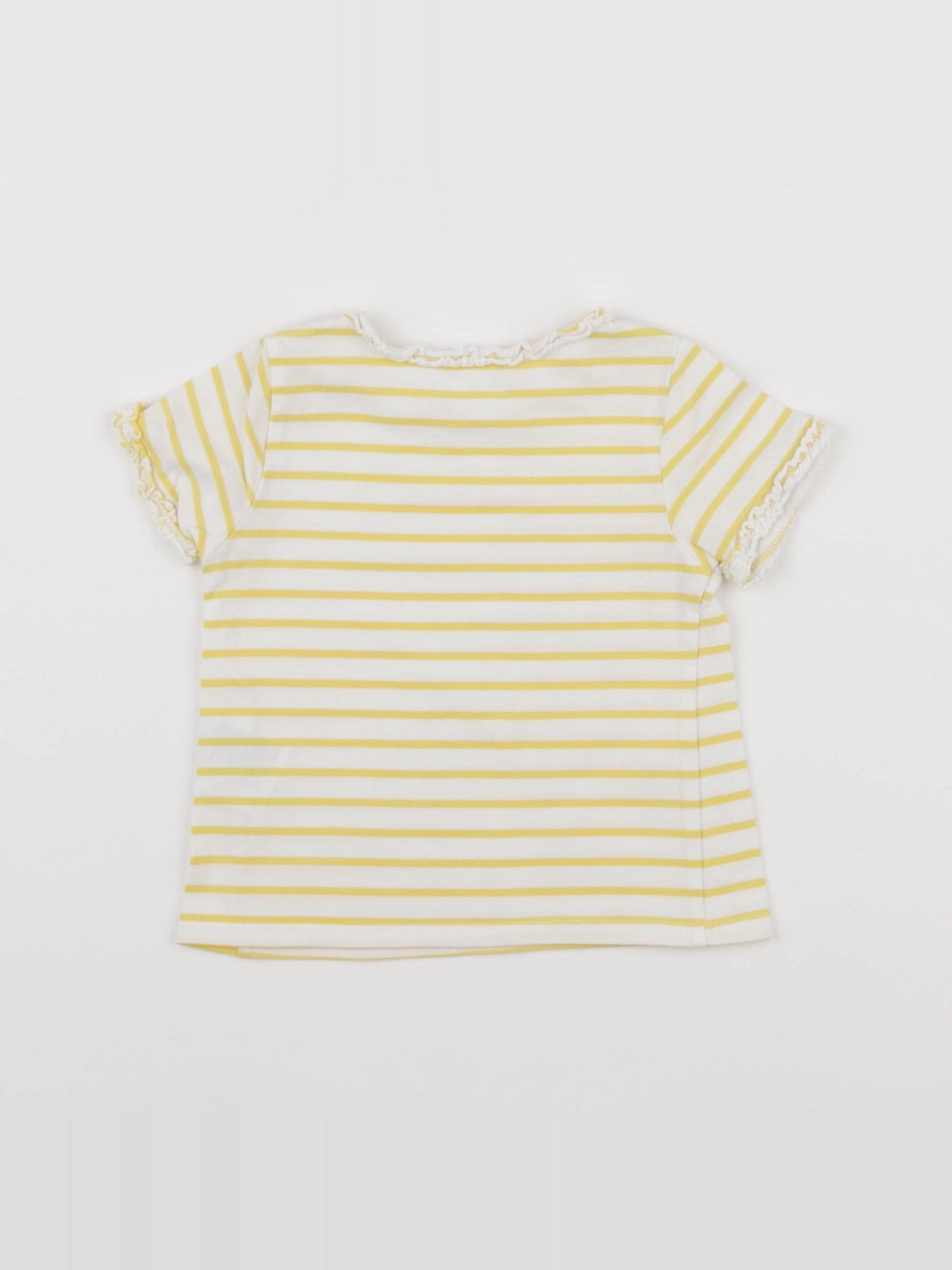 H&M - tee-shirt blanc, jaune - 3/6 mois