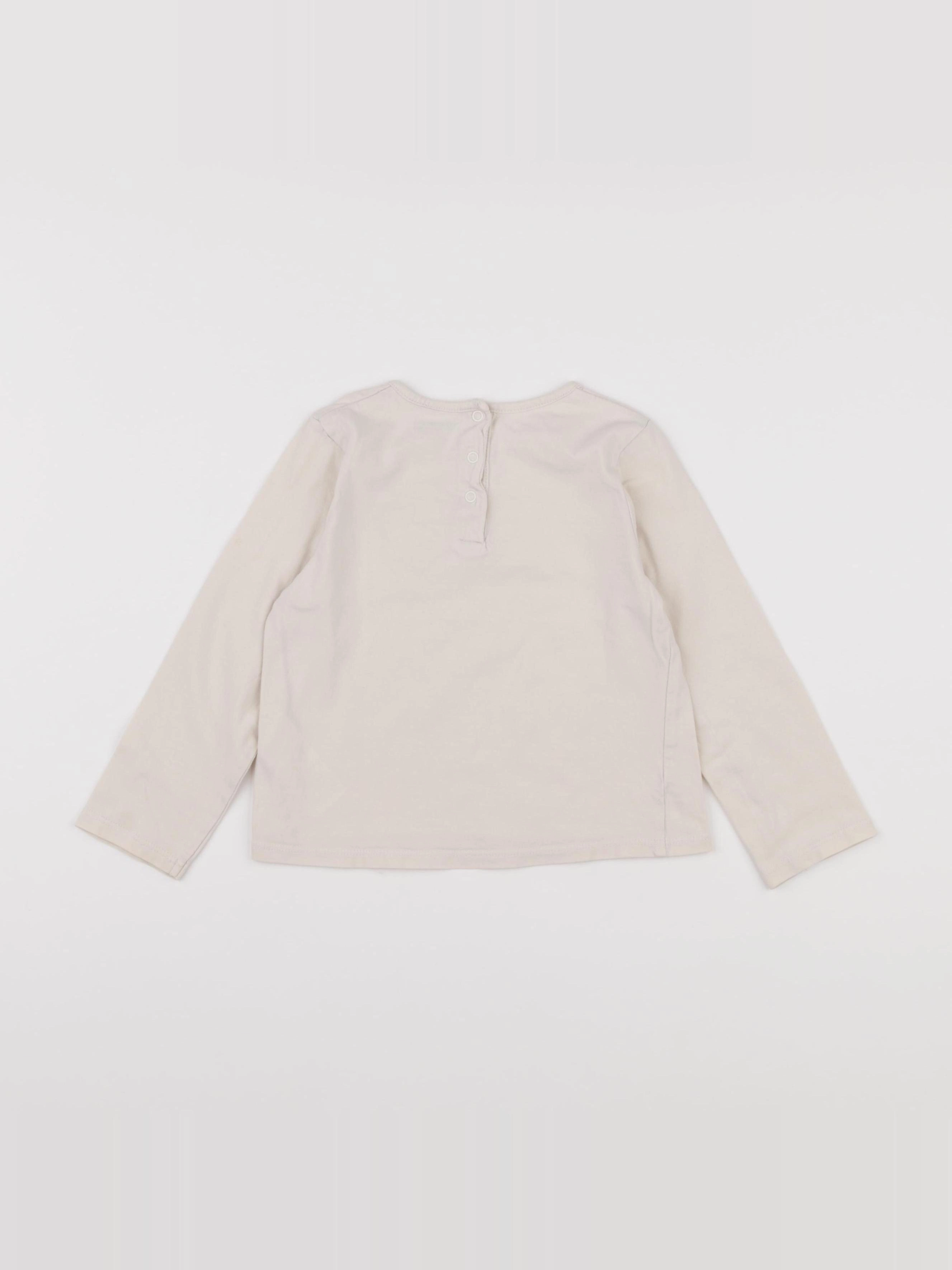 Vertbaudet - tee-shirt beige - 36 mois