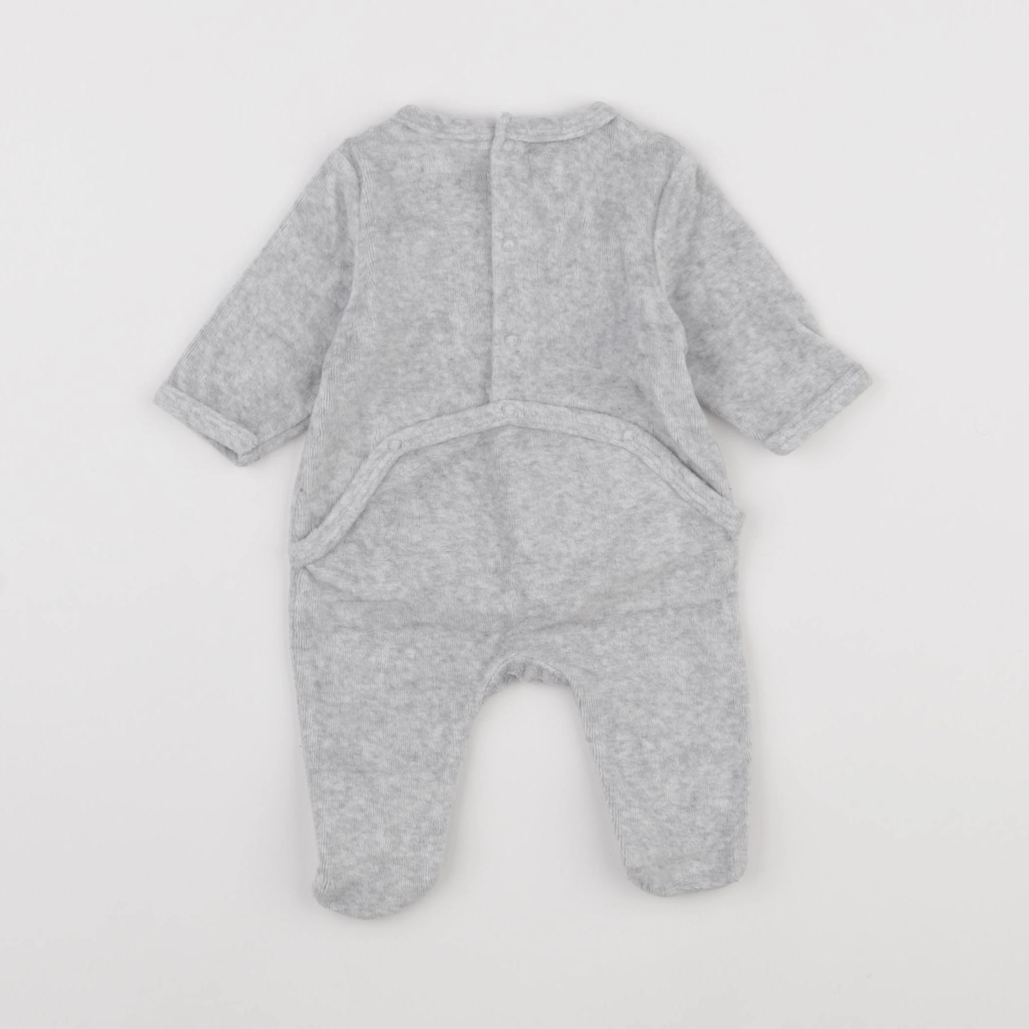 Vertbaudet - pyjama velours gris - 1 mois