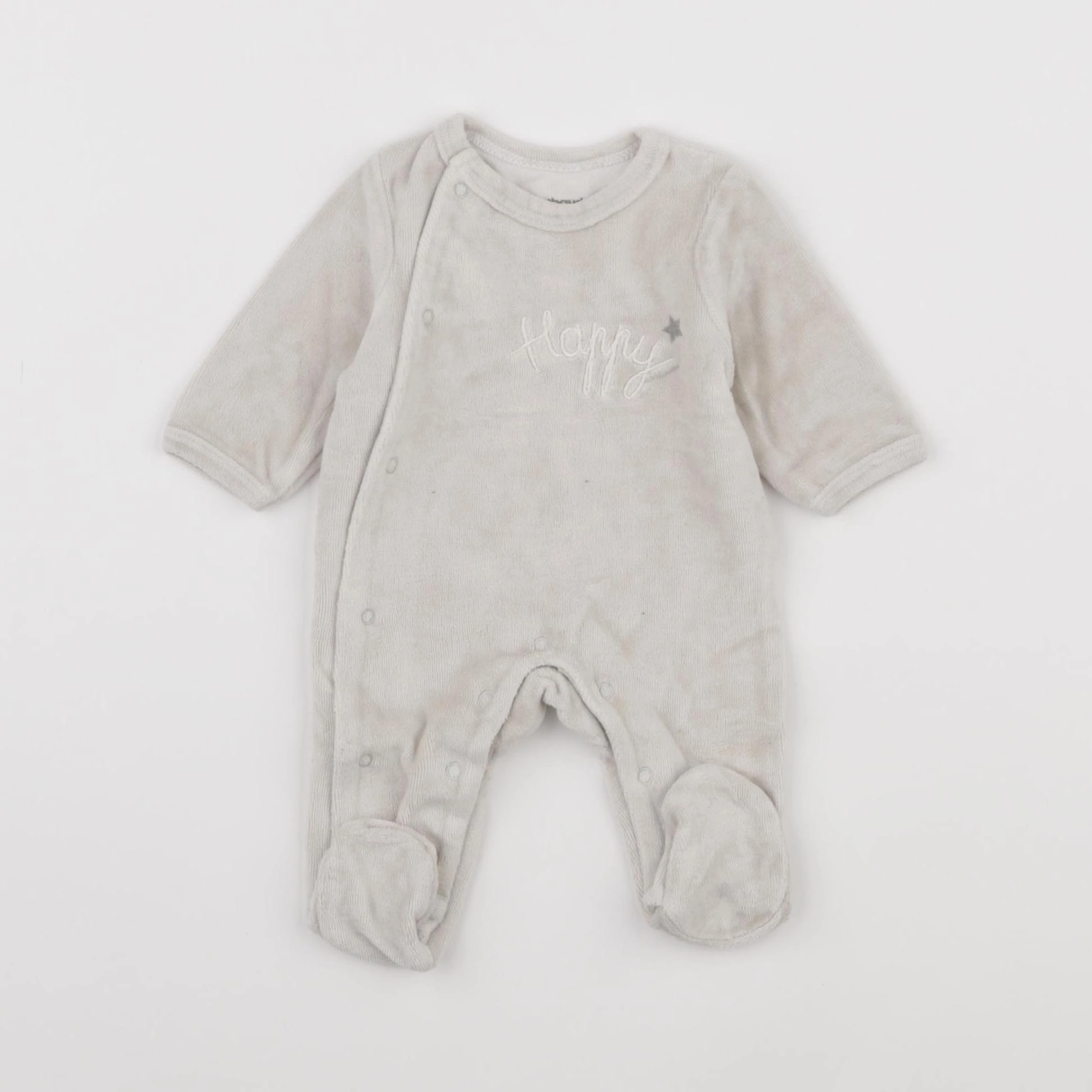 Vertbaudet - pyjama velours beige - 0 mois