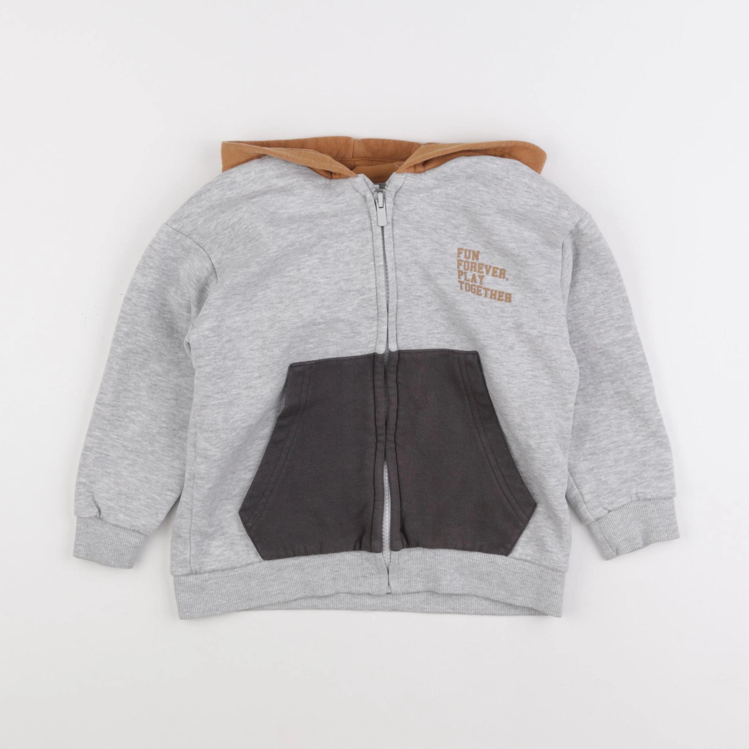 Vertbaudet - sweat gris - 6 ans