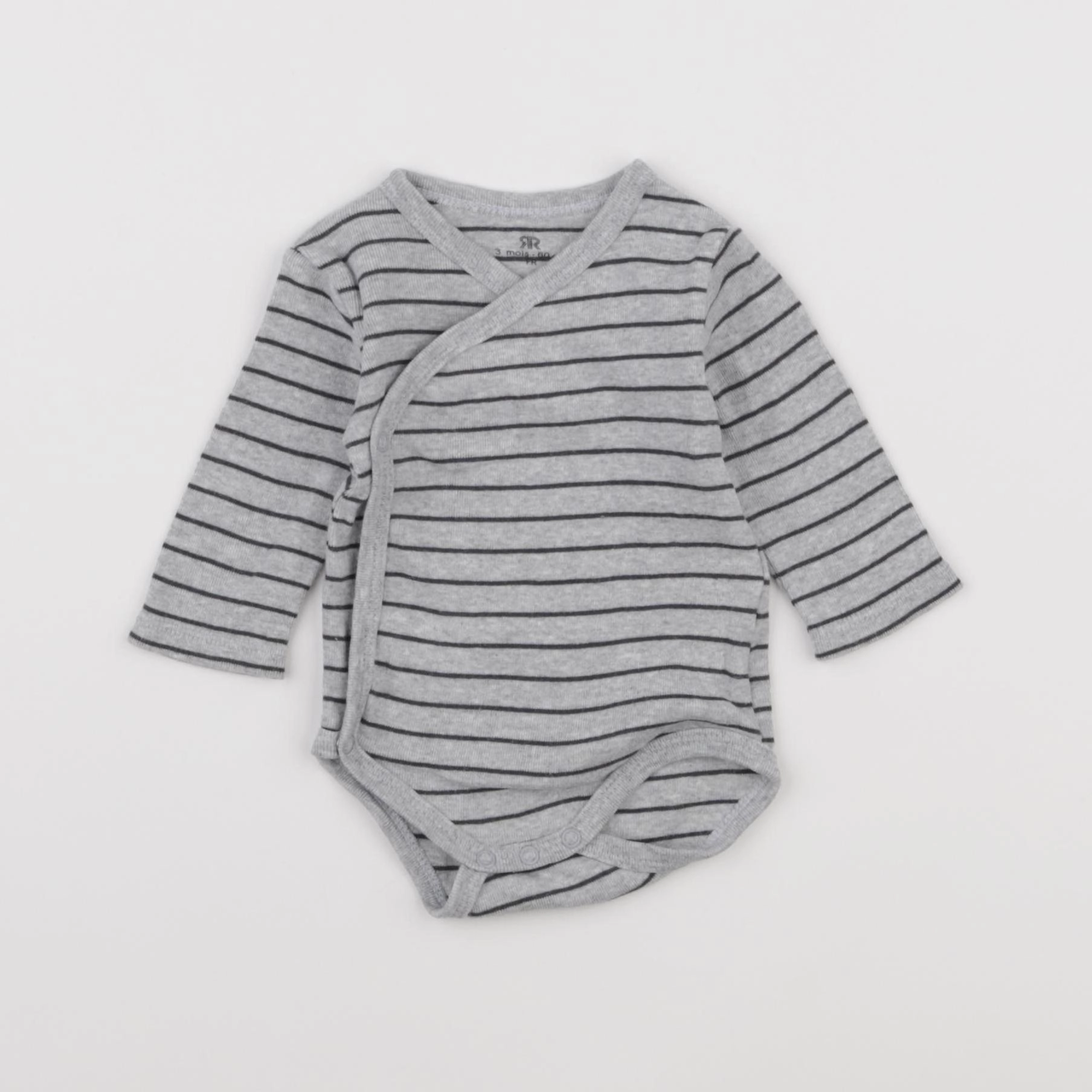 La Redoute - body gris, noir - 3 mois