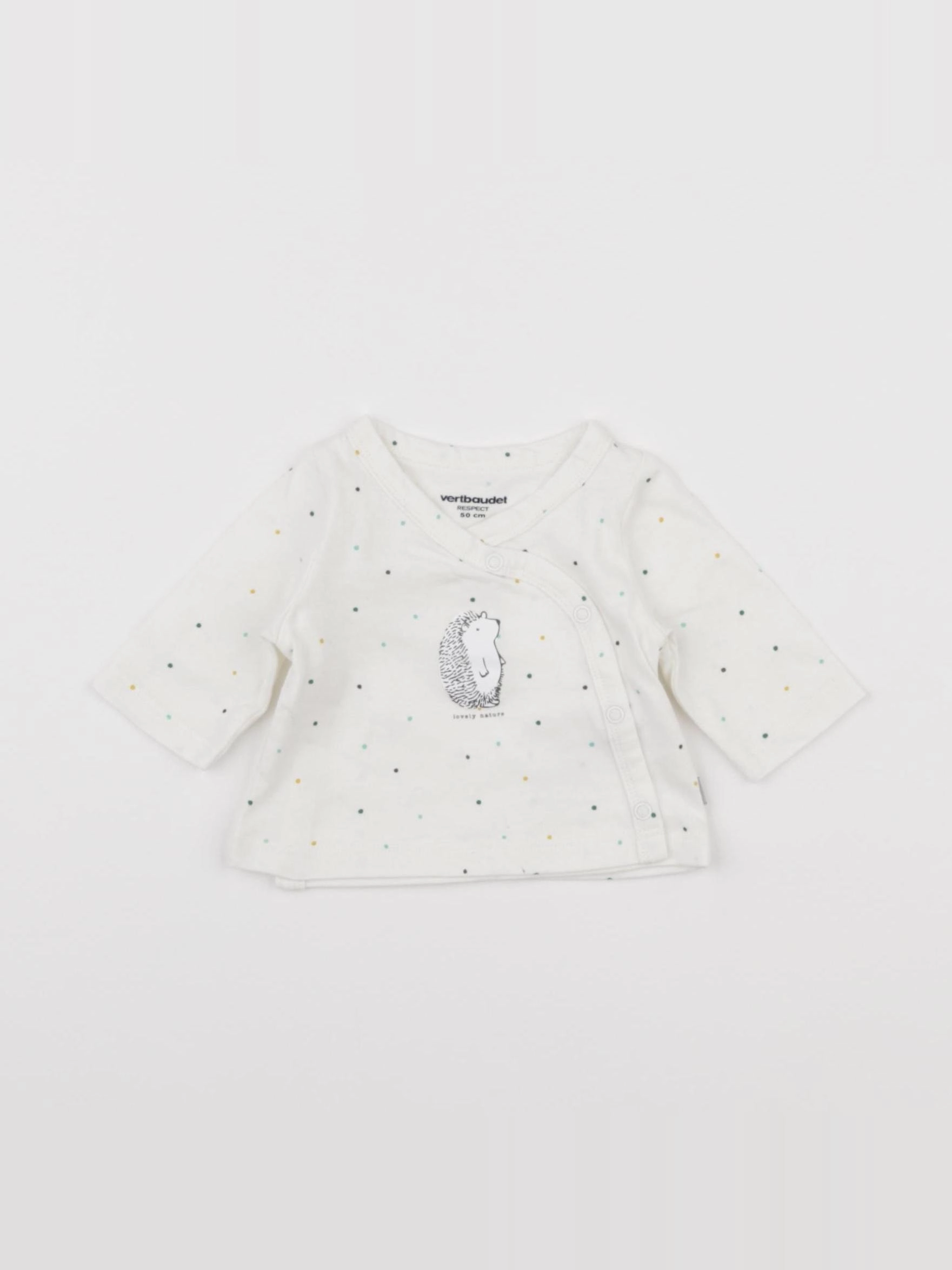 Vertbaudet - tee-shirt beige - 0 mois