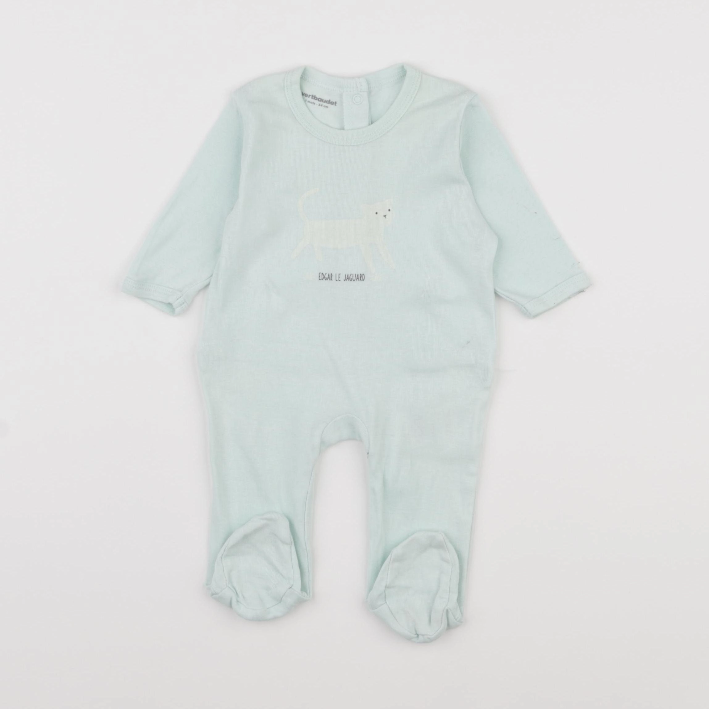 Vertbaudet - pyjama coton vert - 1 mois