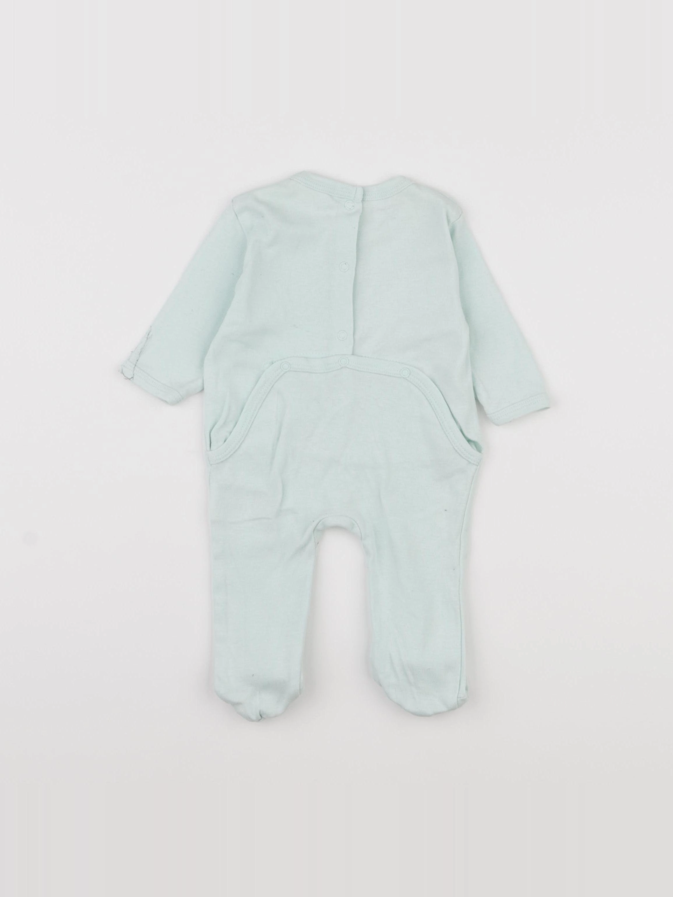 Vertbaudet - pyjama coton vert - 1 mois