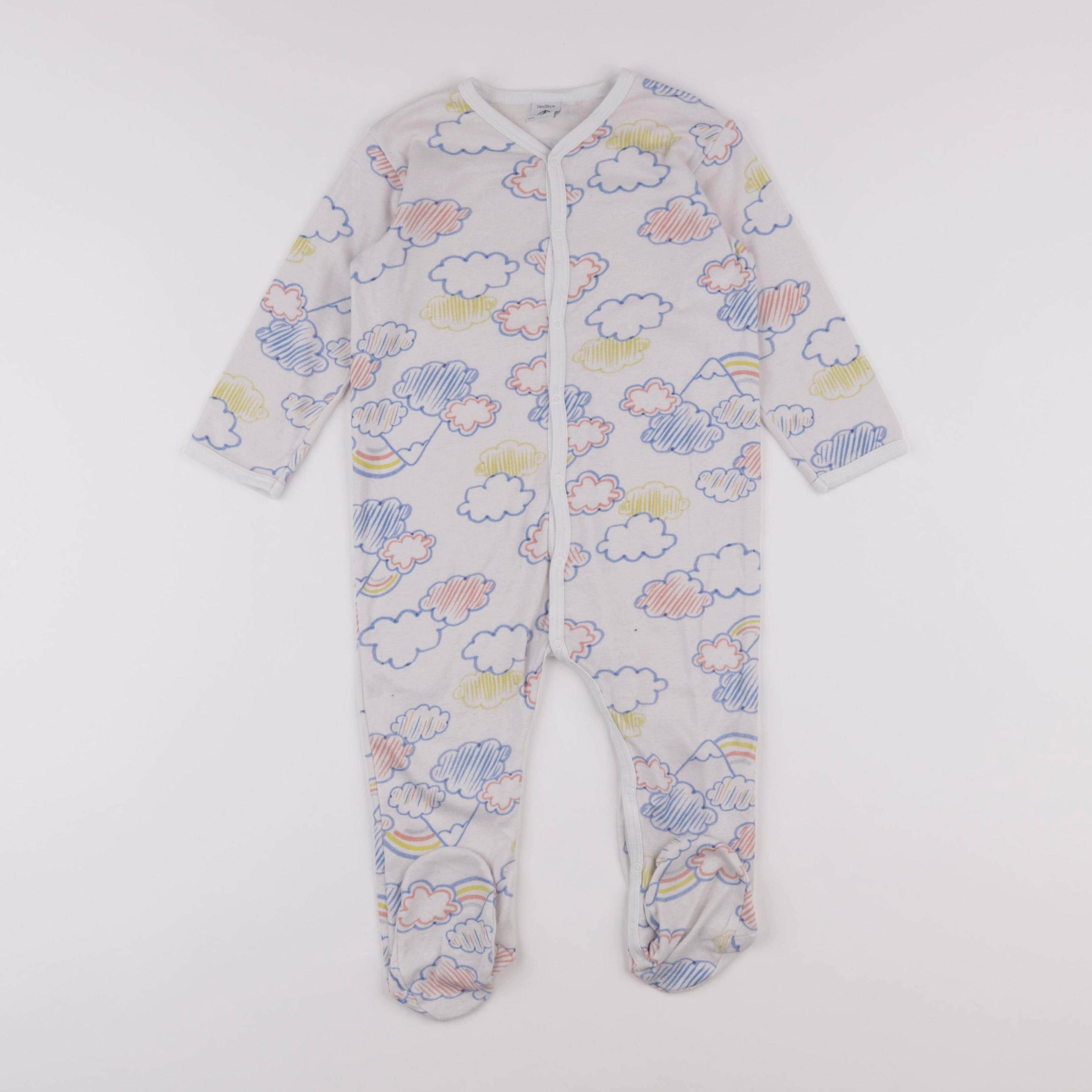 Petit Bateau - pyjama coton blanc - 24 mois