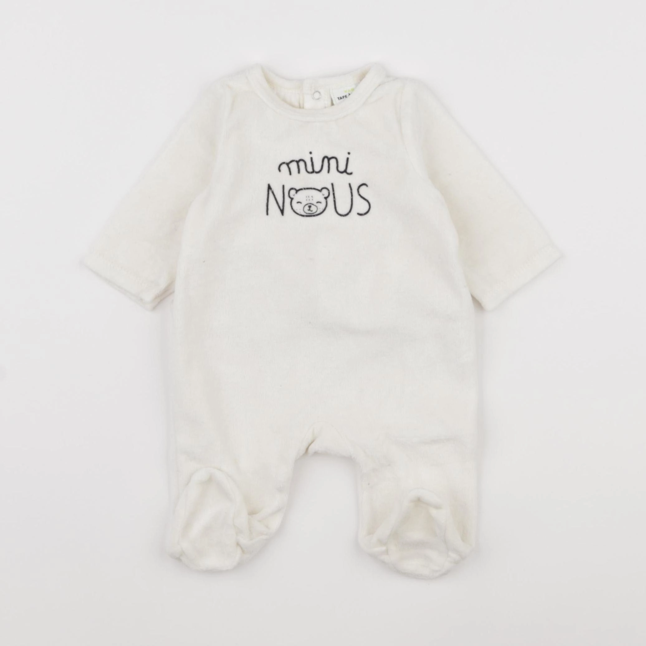 Tape à l'oeil - pyjama velours beige - 1 mois