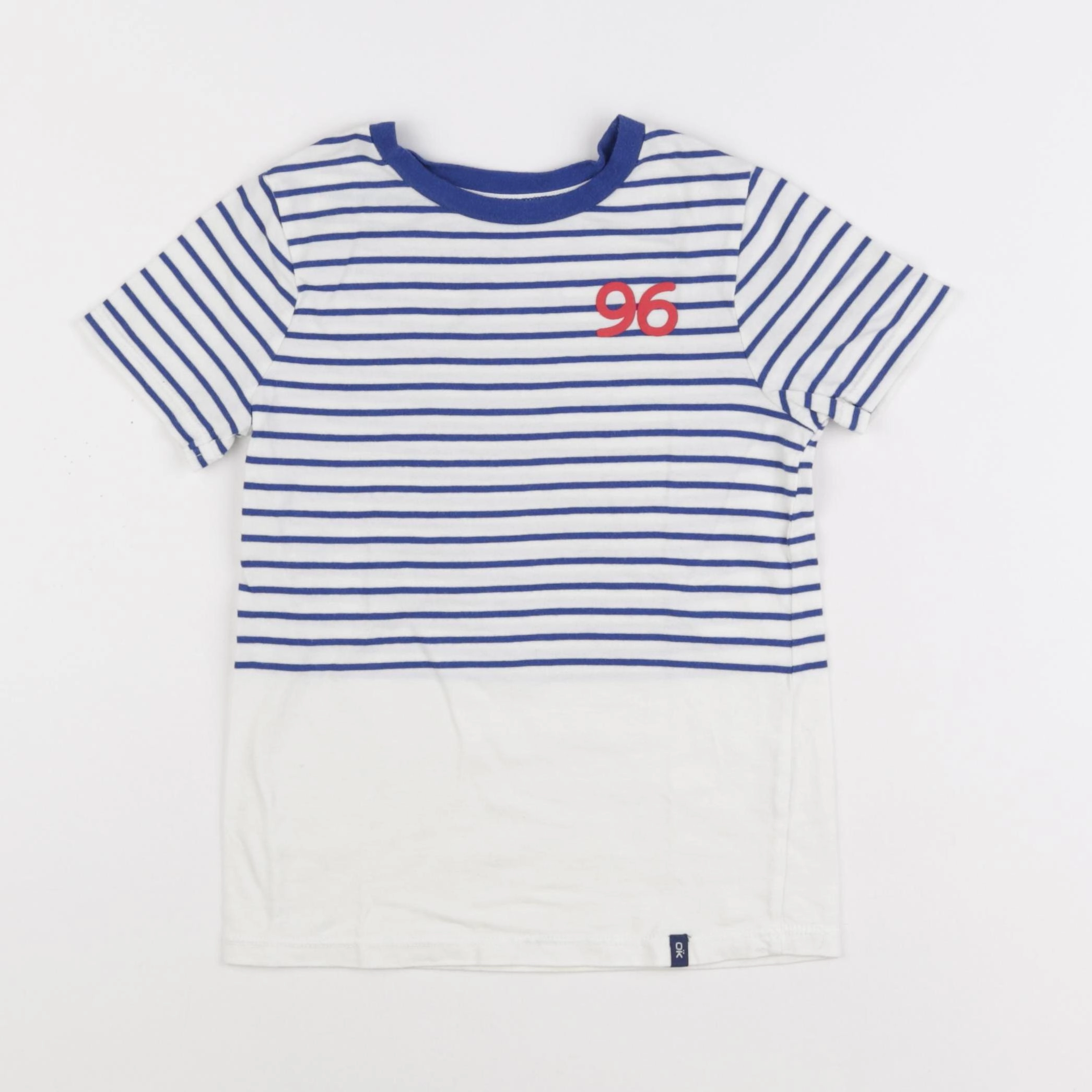 Okaidi - tee-shirt blanc, bleu - 6 ans