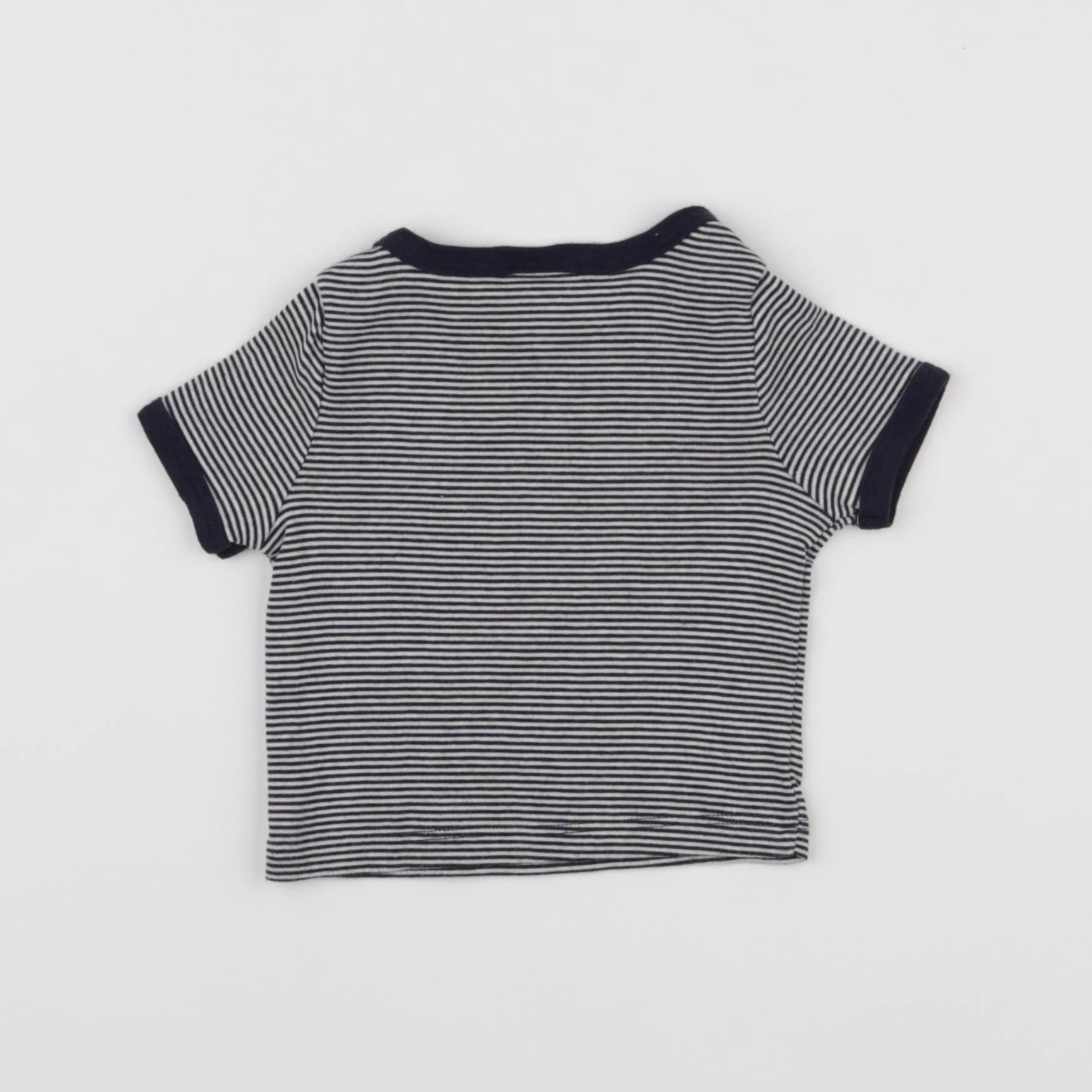 Petit Bateau - tee-shirt blanc, bleu - 3 mois