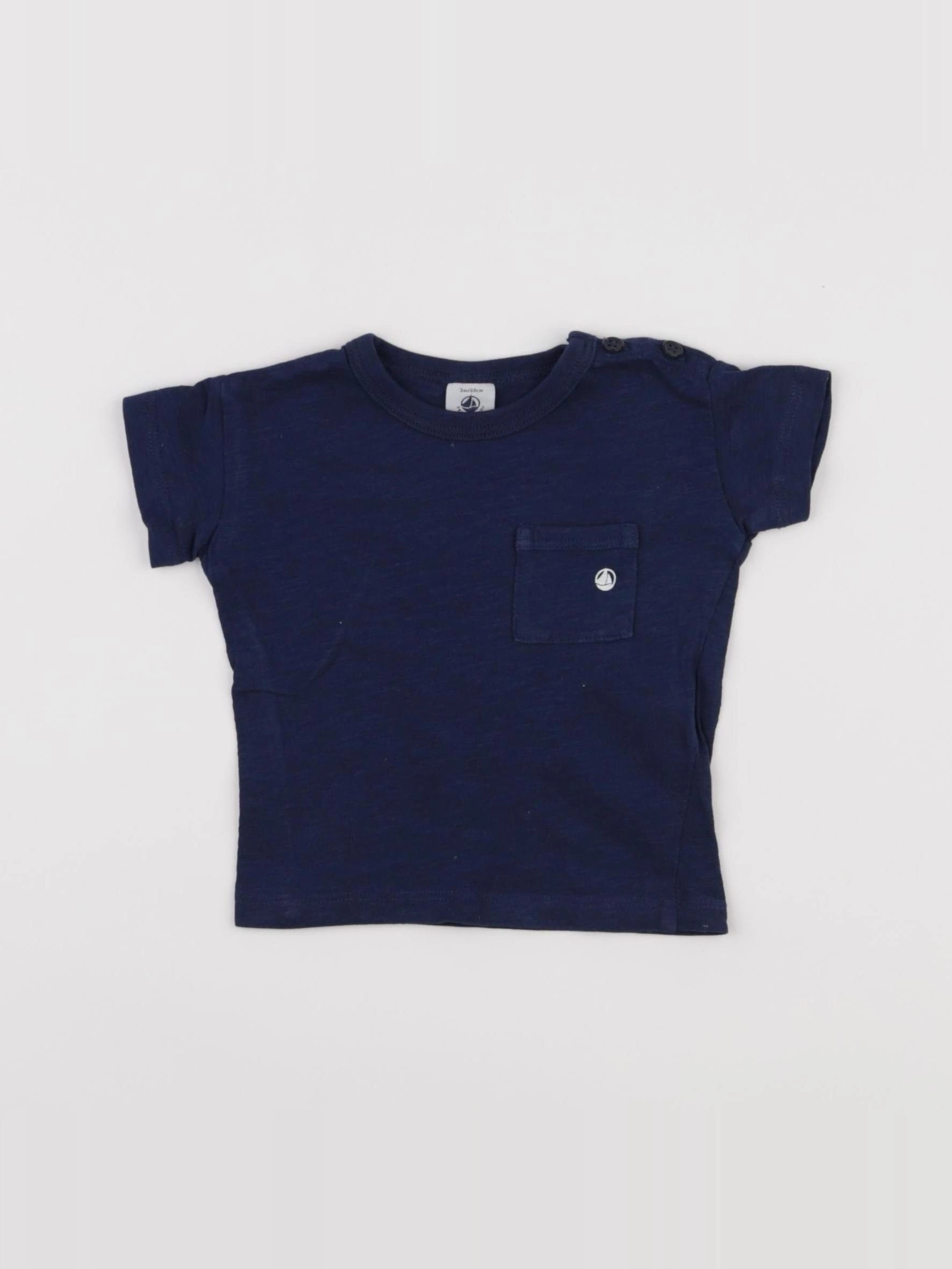 Petit Bateau - tee-shirt bleu - 3 mois