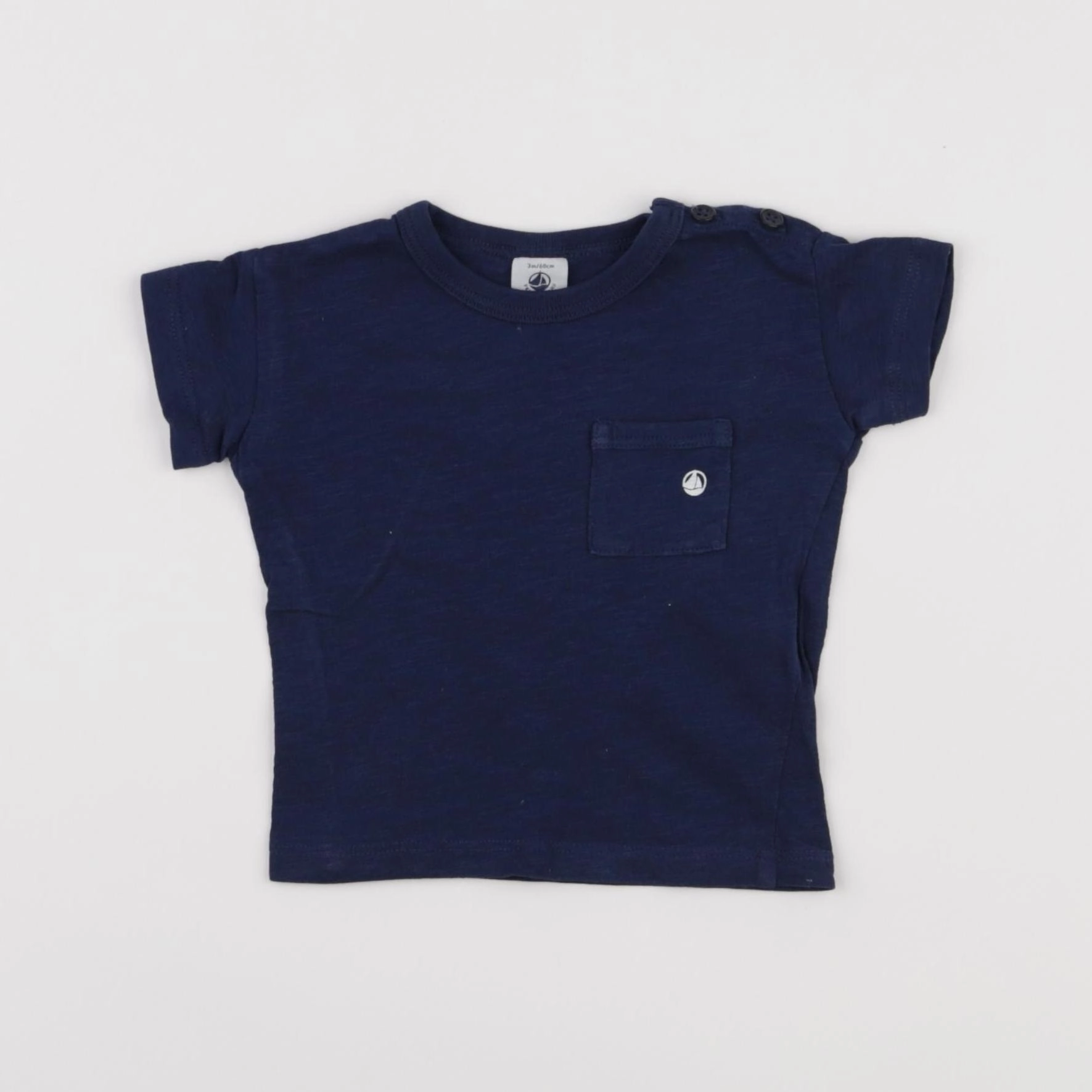 Petit Bateau - tee-shirt bleu - 3 mois